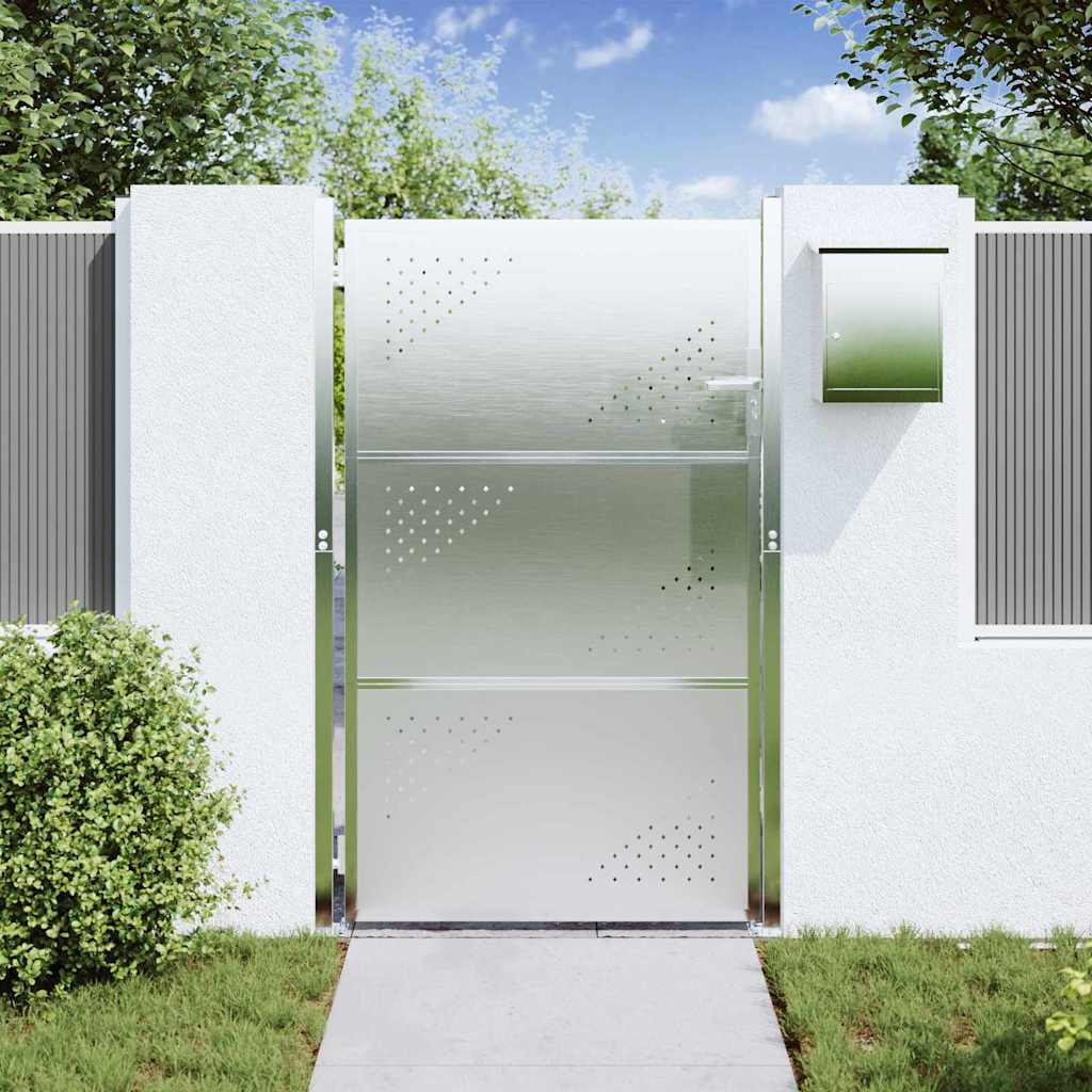 Garden Gate 85 x 144 cm Stainless Steel Silver Lockable