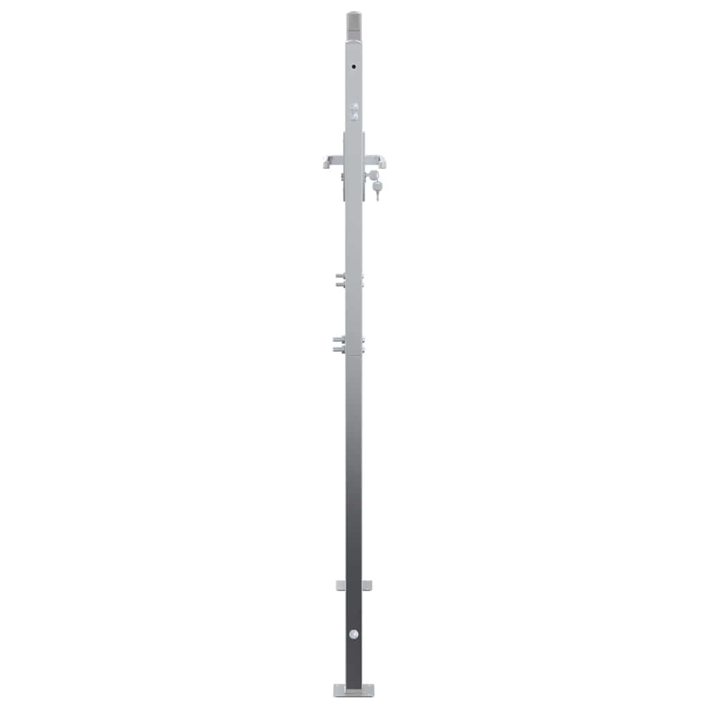 Garden Gate 85 x 144 cm Stainless Steel Silver Lockable
