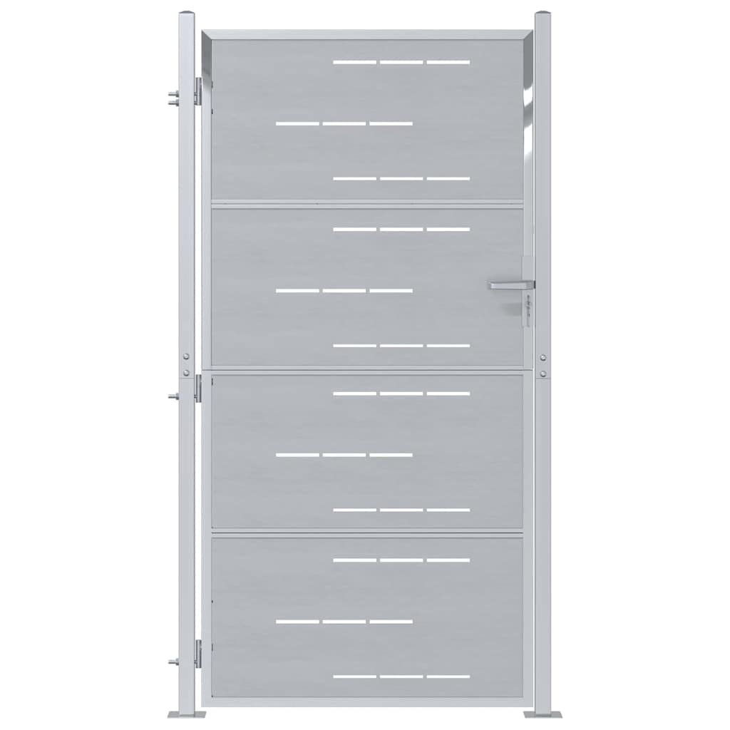 Garden Gate with Lock Silver 85 x 196 cm Stainless Steel