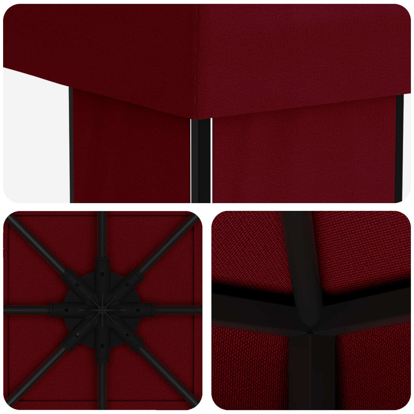 Gazebo 4 x 3 m Burgundy Polyester and Steel 190 gsm