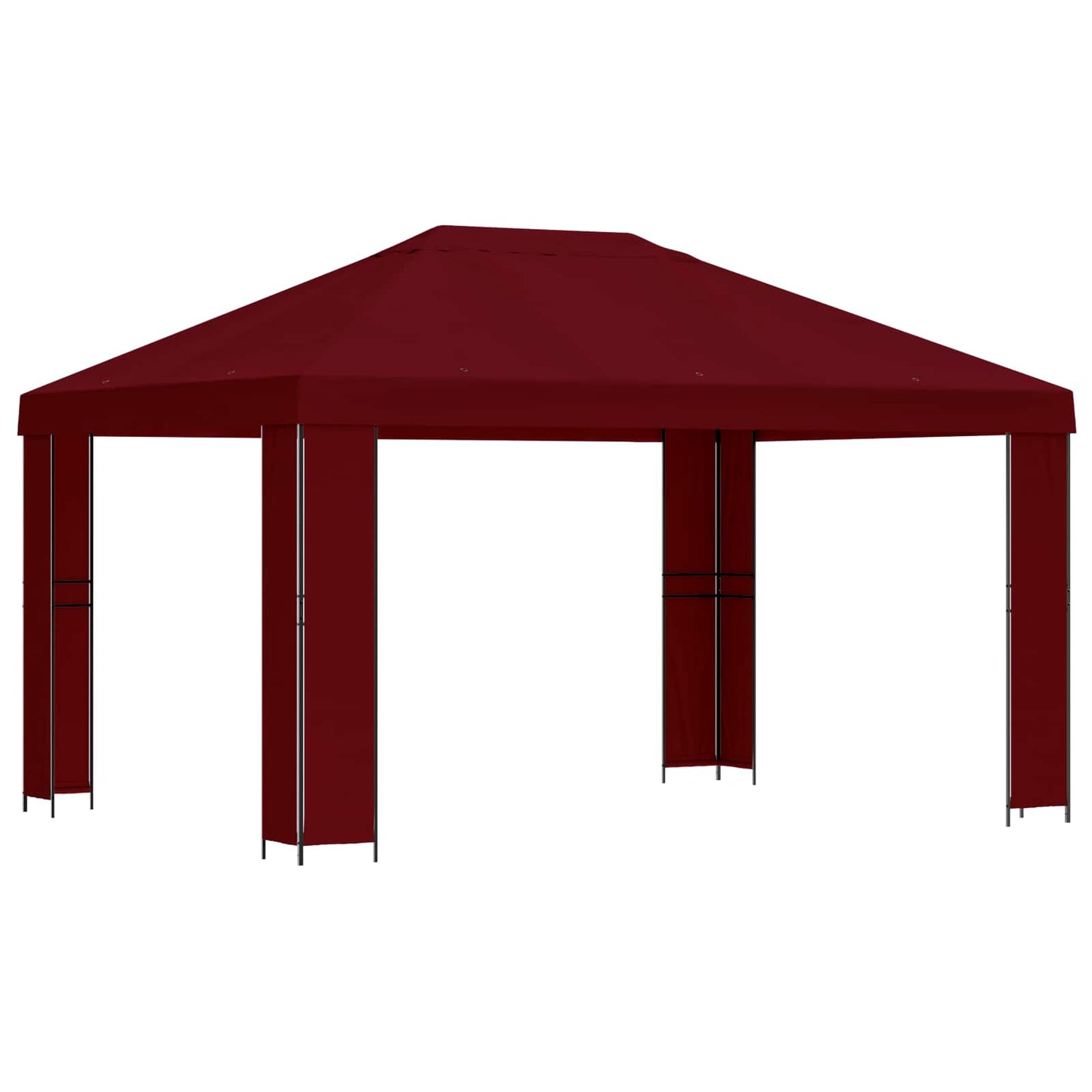 Gazebo 4 x 3 m Burgundy Polyester and Steel 190 gsm