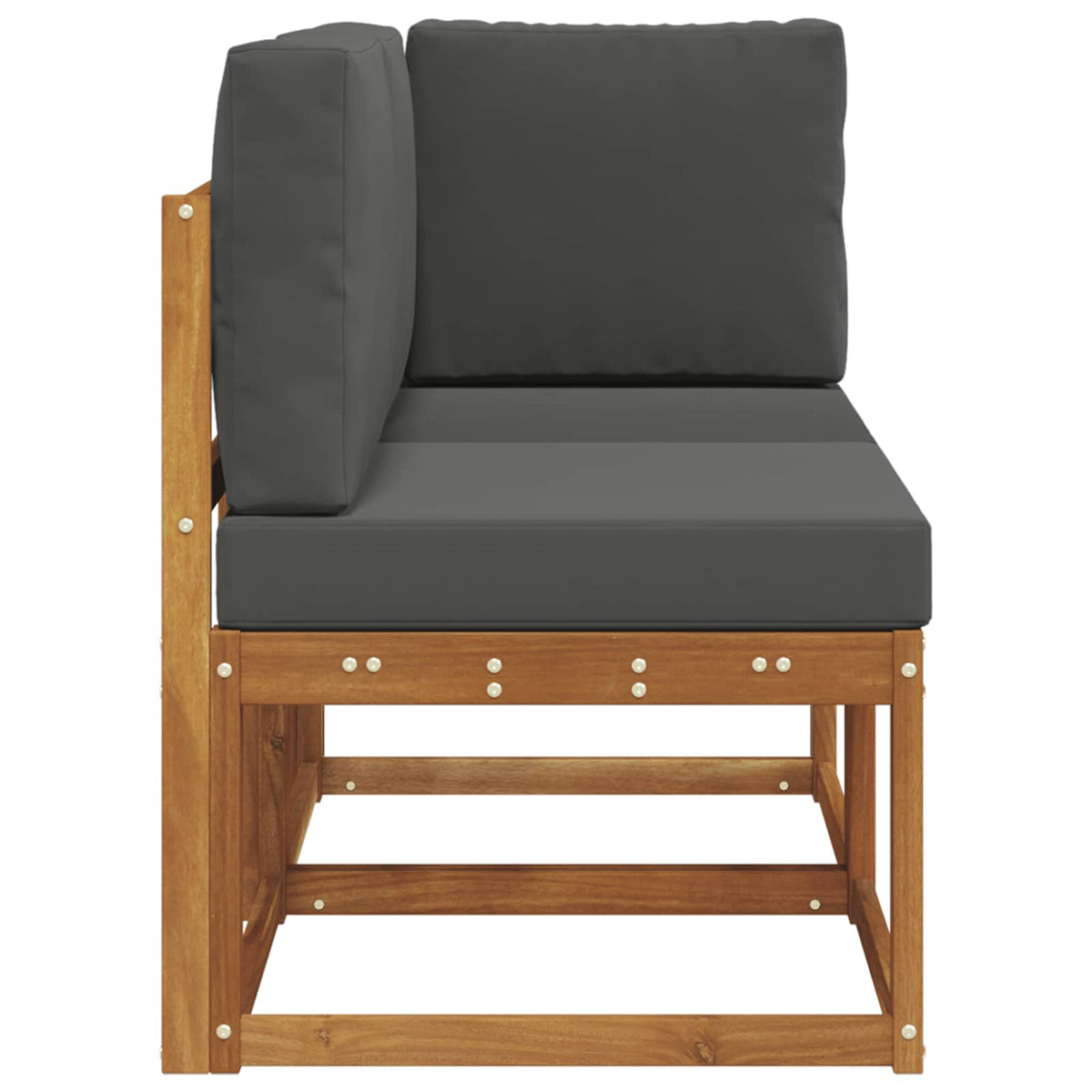 Outdoor Middle and Corner Sofa 2 pcs 2-Seater Solid Acacia Wood