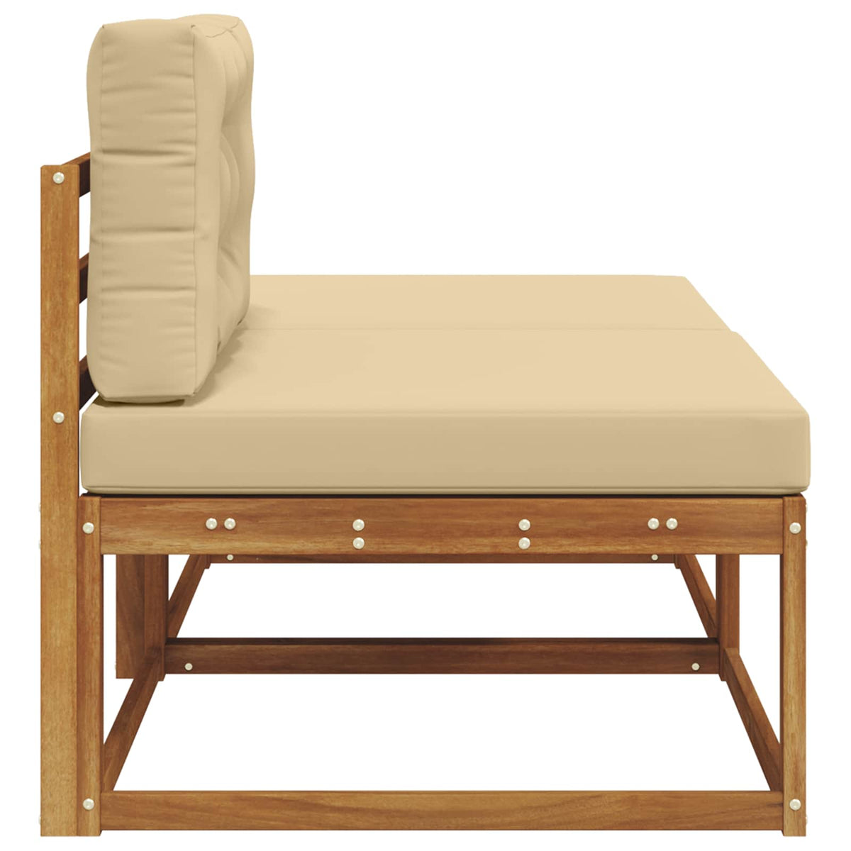 Sectional Sofa Units 2 pcs 2-Seater Solid Acacia Wood
