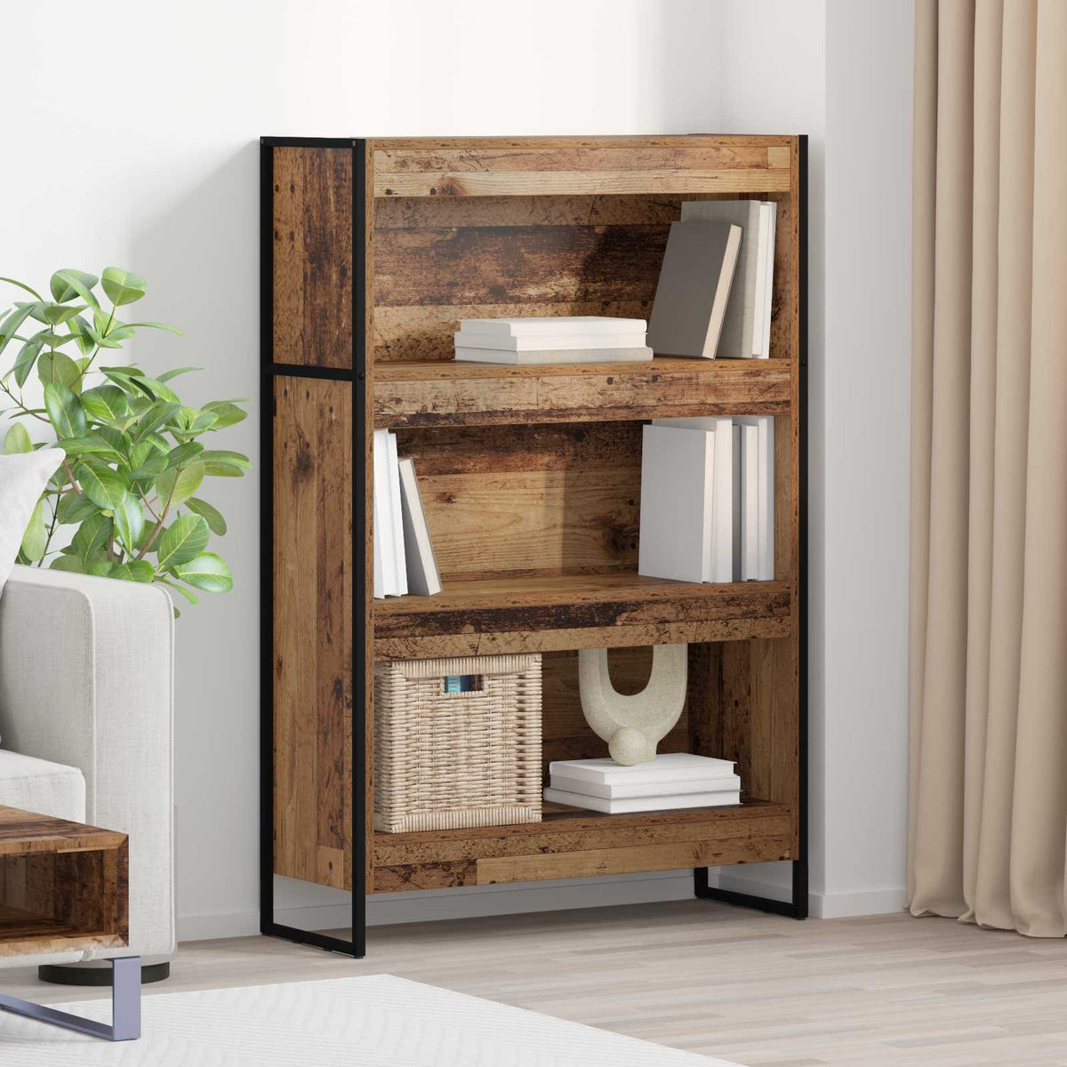 Book Cabinet 80 x 30 x 121 cm Engineered Wood Old Wood