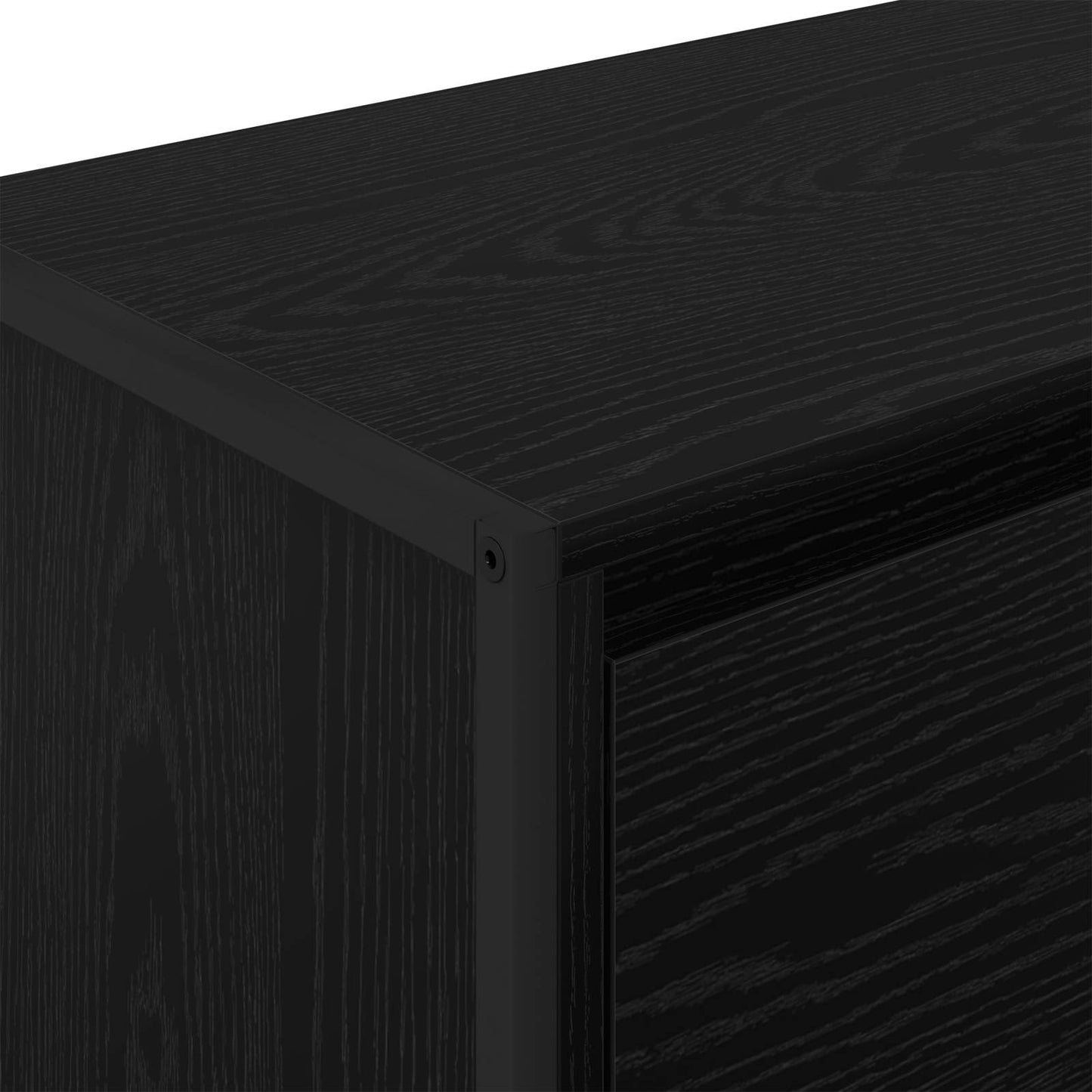 Side Cabinet Black Oak 79 x 36 x 75 cm Engineered Wood