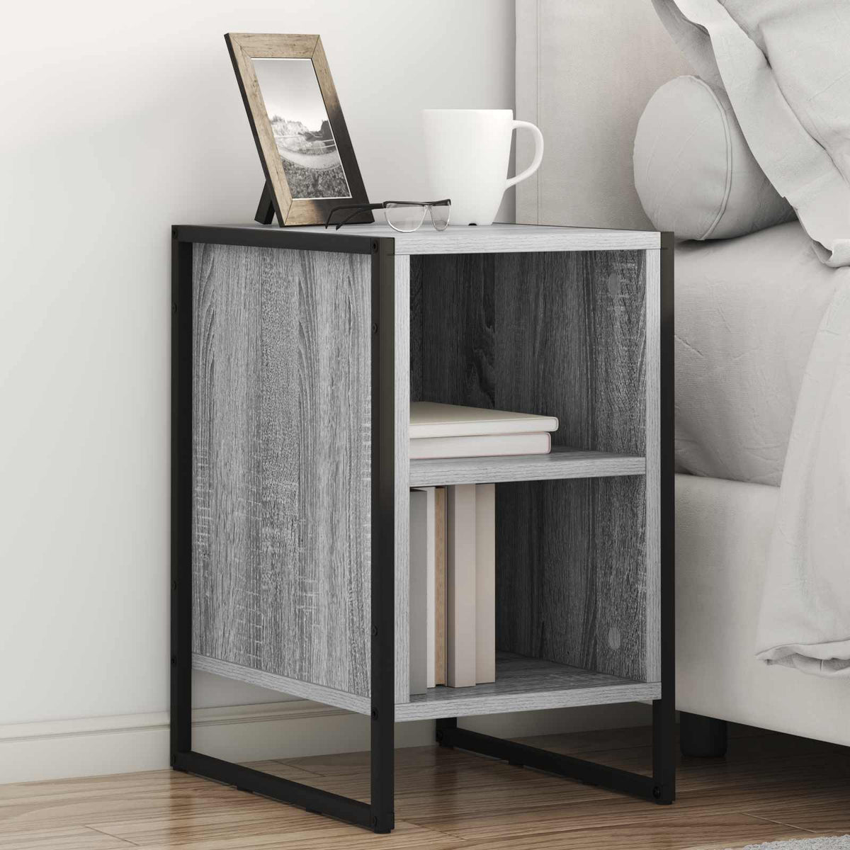 Bedside Table Grey Sonoma 39.5 x 30 x 50 cm Engineered Wood