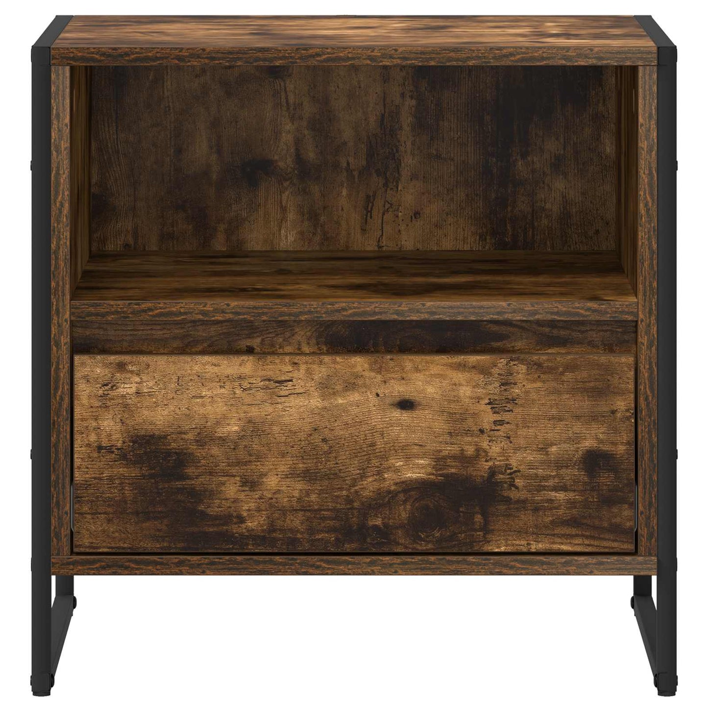 Bedside Table Smoke Oak 50 x 39.5 x 50 cm Engineered Wood