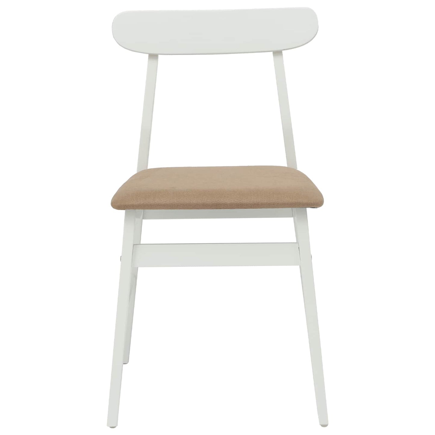 Dining Chair 2 pcs Solid Rubber Wood White and Brown