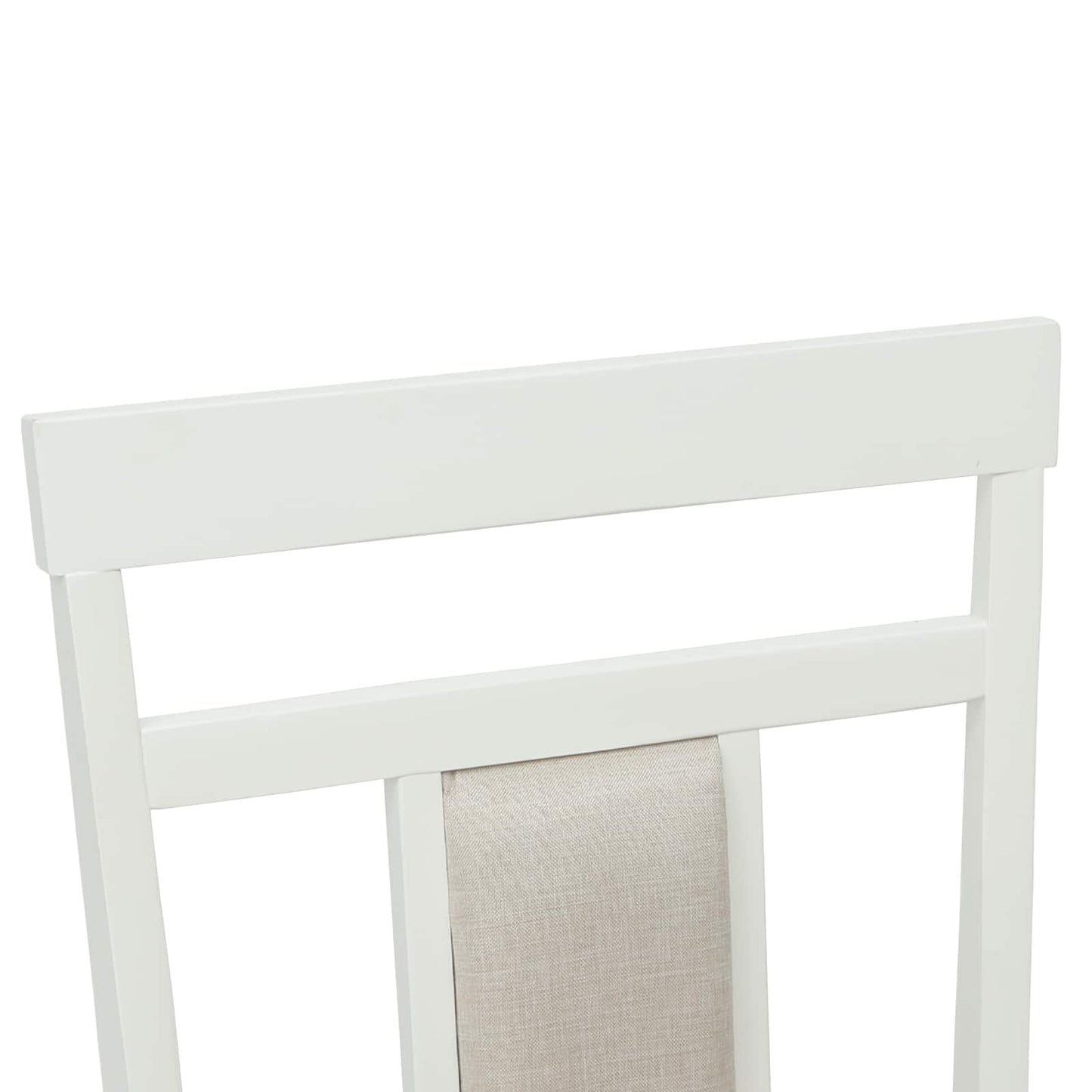 Dining Chair 2 pcs Solid Rubber Wood White 36 x 44.5 x 91.5 cm