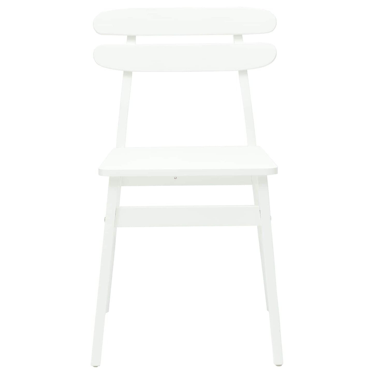Dining Chair 2 pcs Solid Rubber Wood White