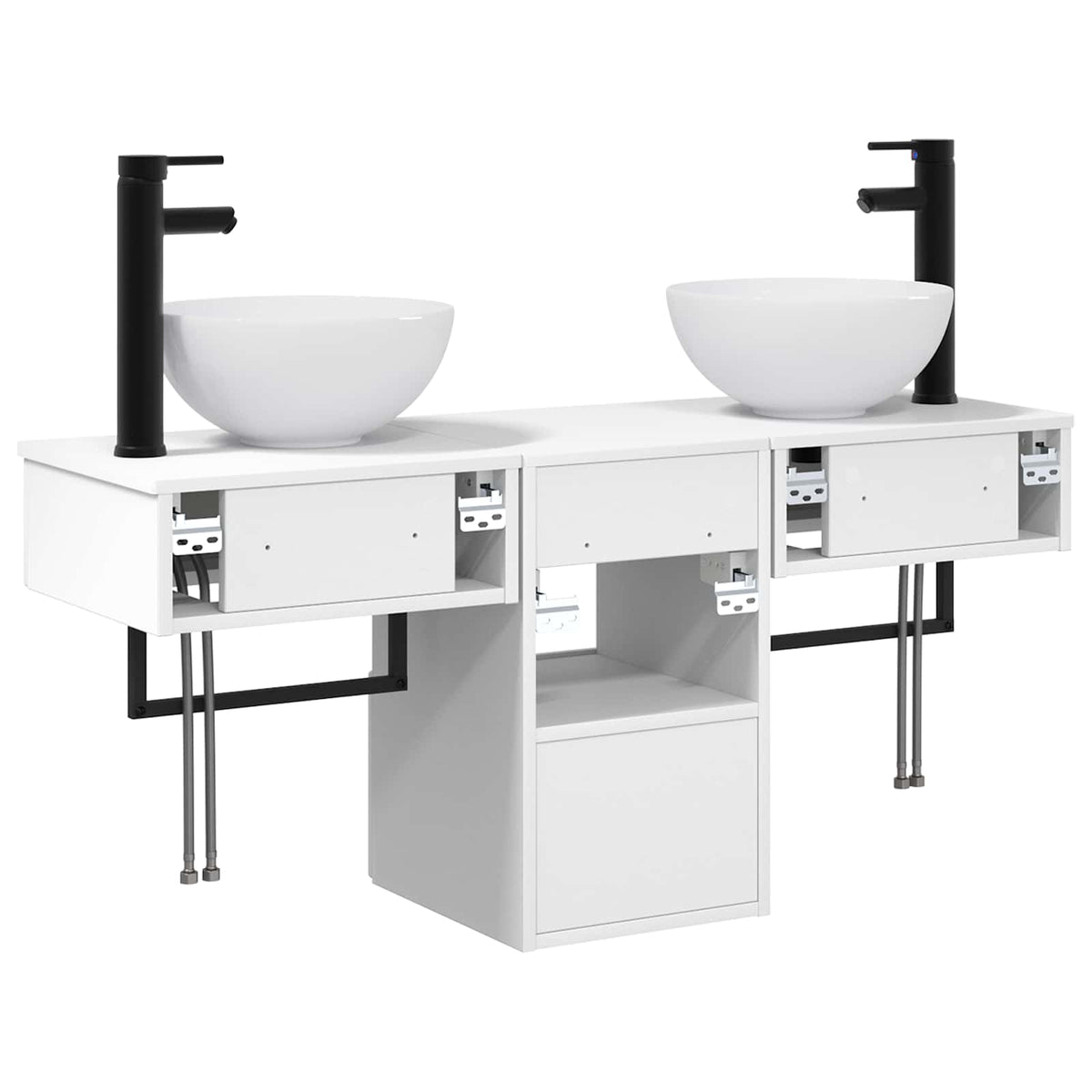 Bathroom Cabinet Set 3 pcs White 40 x 41 x 56 cm