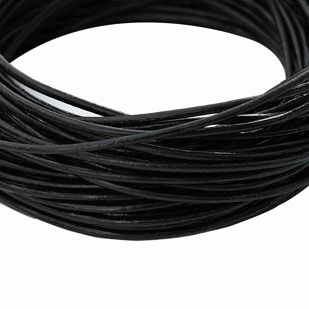 Leather Cord 1 Black Ø2 mm x 50 m Leather