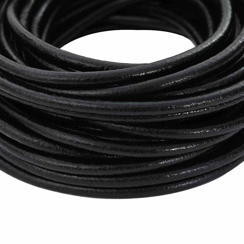 Leather Cord 1 Black Ø5 mm x 10 m Leather