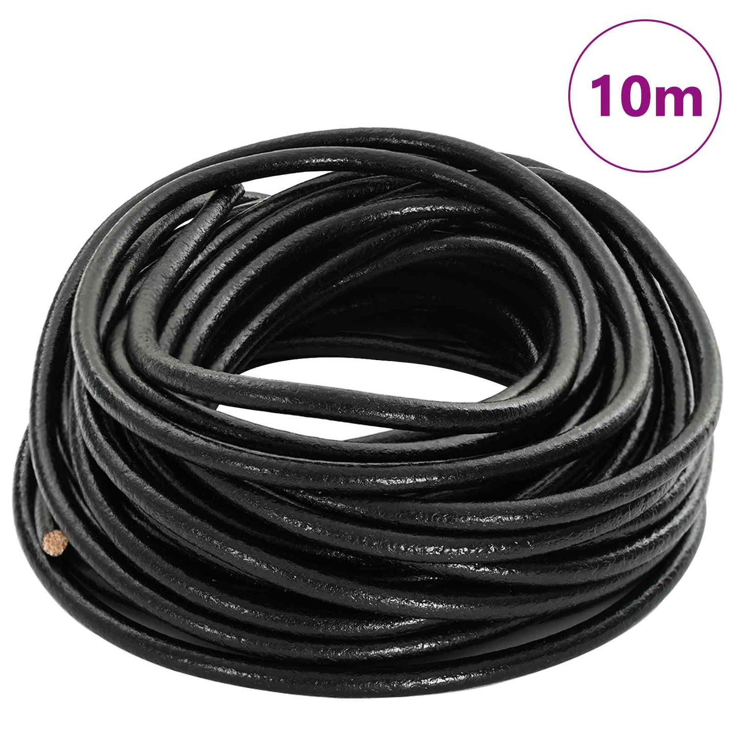 Leather Cord 1 Black Ø5 mm x 10 m Leather