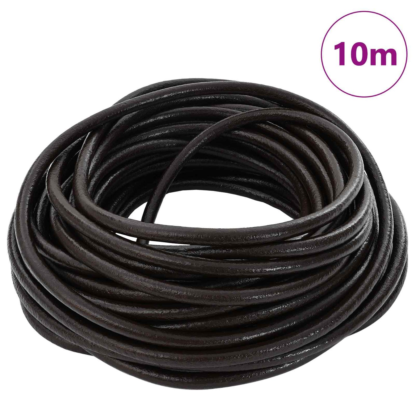 Leather Cord 1 Dark Brown Ø5 mm x 10 m Leather
