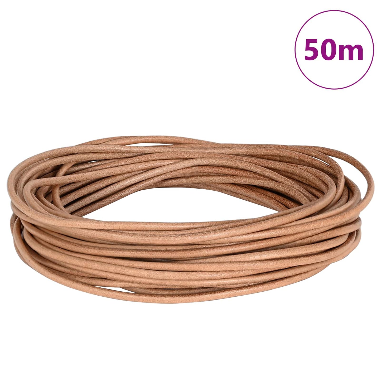 Leather Cord 1 Brown Ø2.5 mm x 50 m Leather