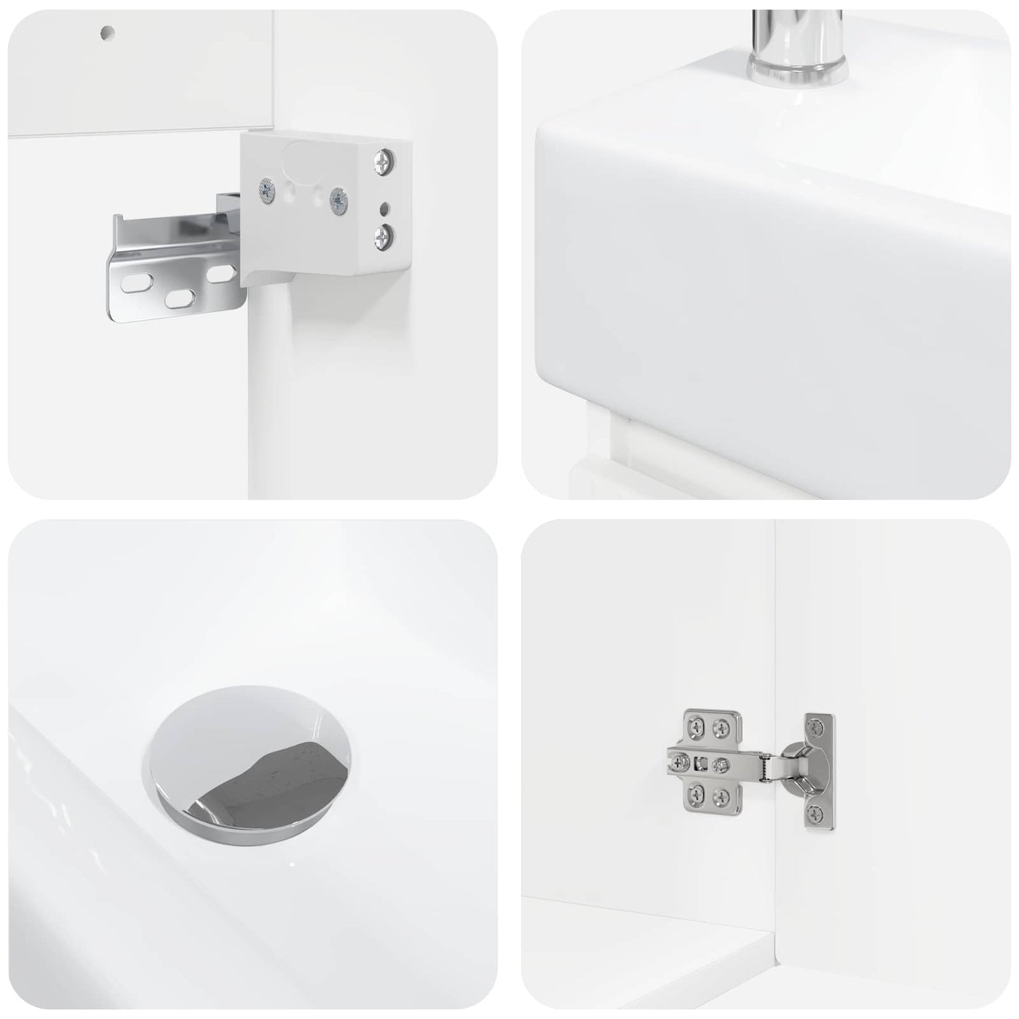 Bathroom Vanity Unit with Tap White 45.5 x 22.5 x 84 cm
