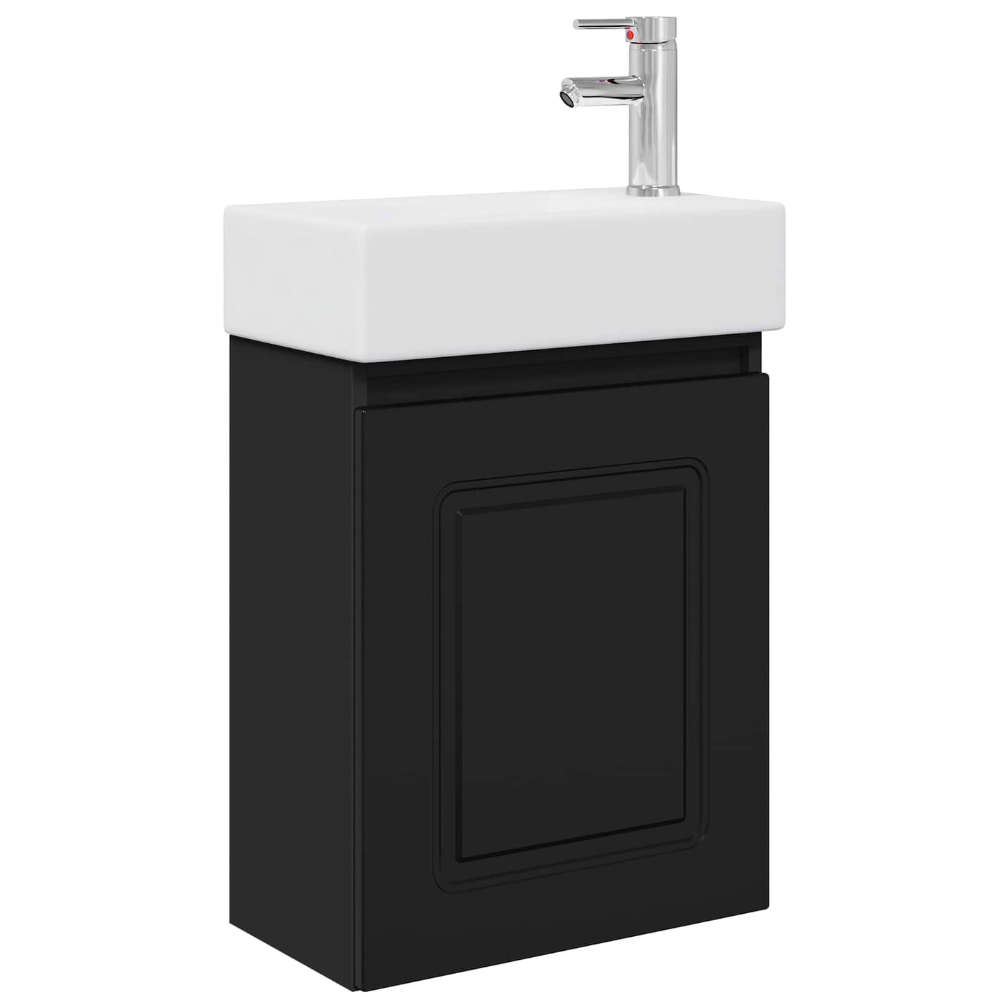 Bathroom Vanity Unit with Tap Black 45.5 x 22.5 x 84 cm