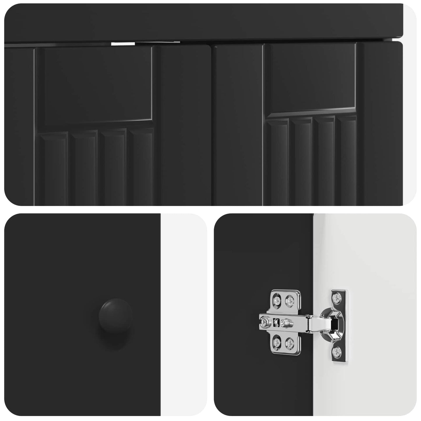 Bathroom under Sink Cabinet Black 78.5 x 37.5 x 81 cm