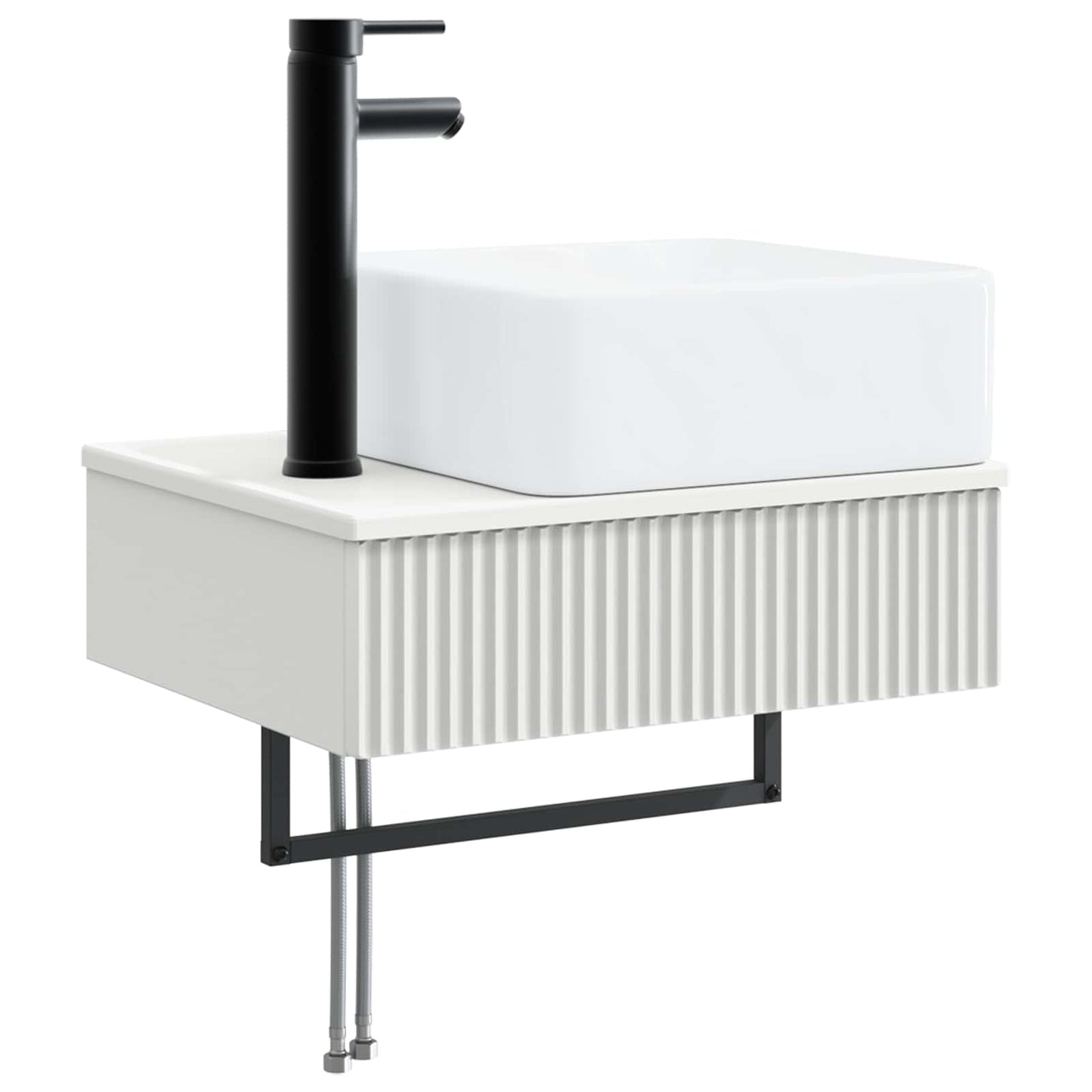 Wall-Mounted Wash Basin White 50 x 41 x 39 cm Engineered Wood