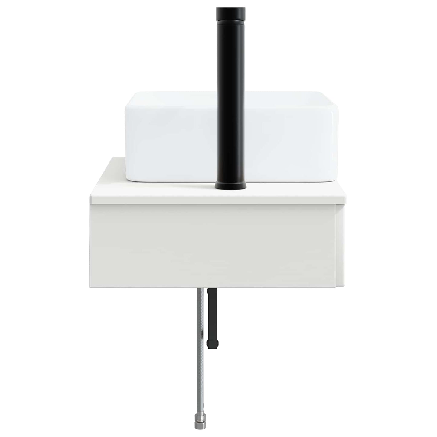 Wall-Mounted Wash Basin White 50 x 41 x 39 cm Engineered Wood