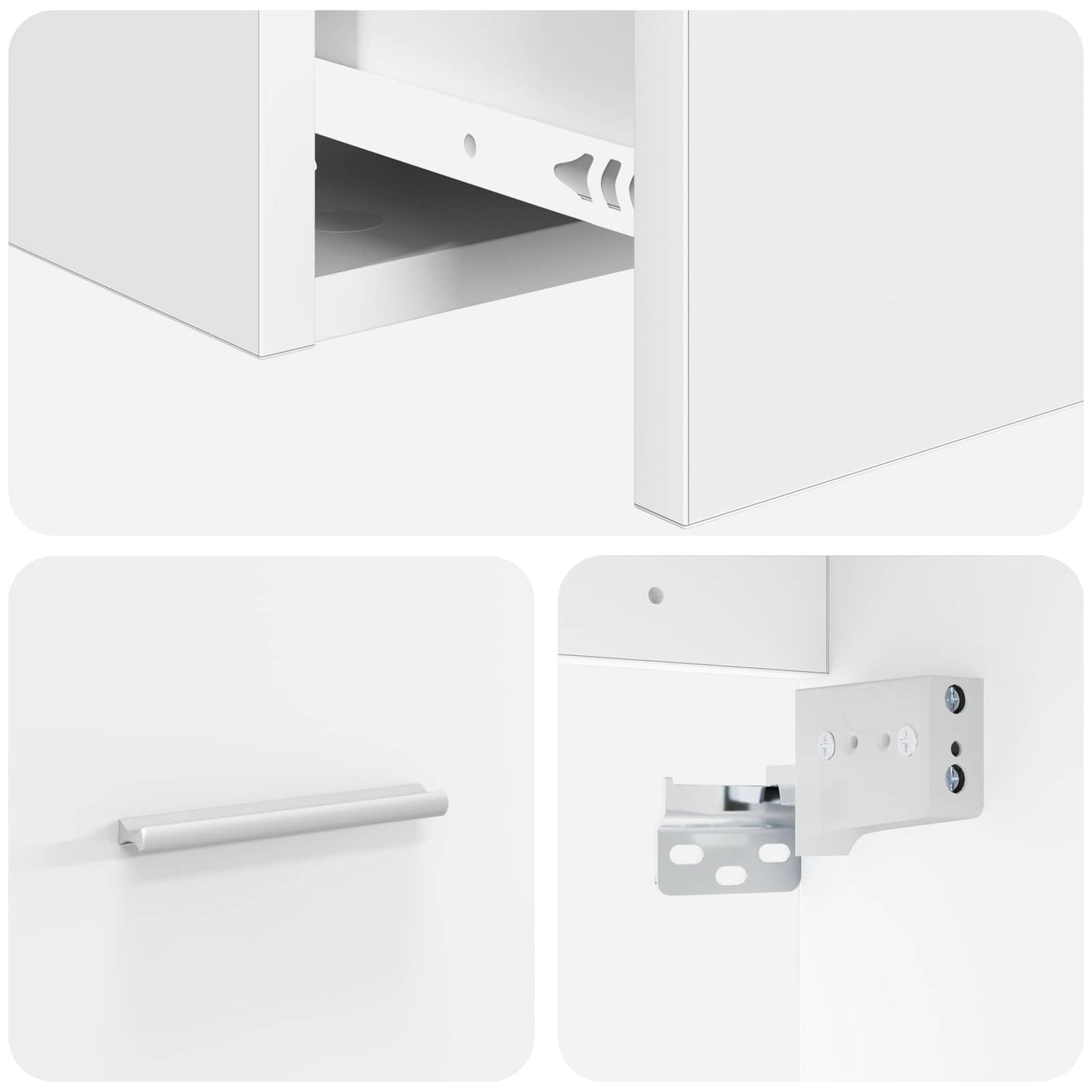 Wall-Mounted Sink Vanity White 49.5 x 41 x 64.5 cm