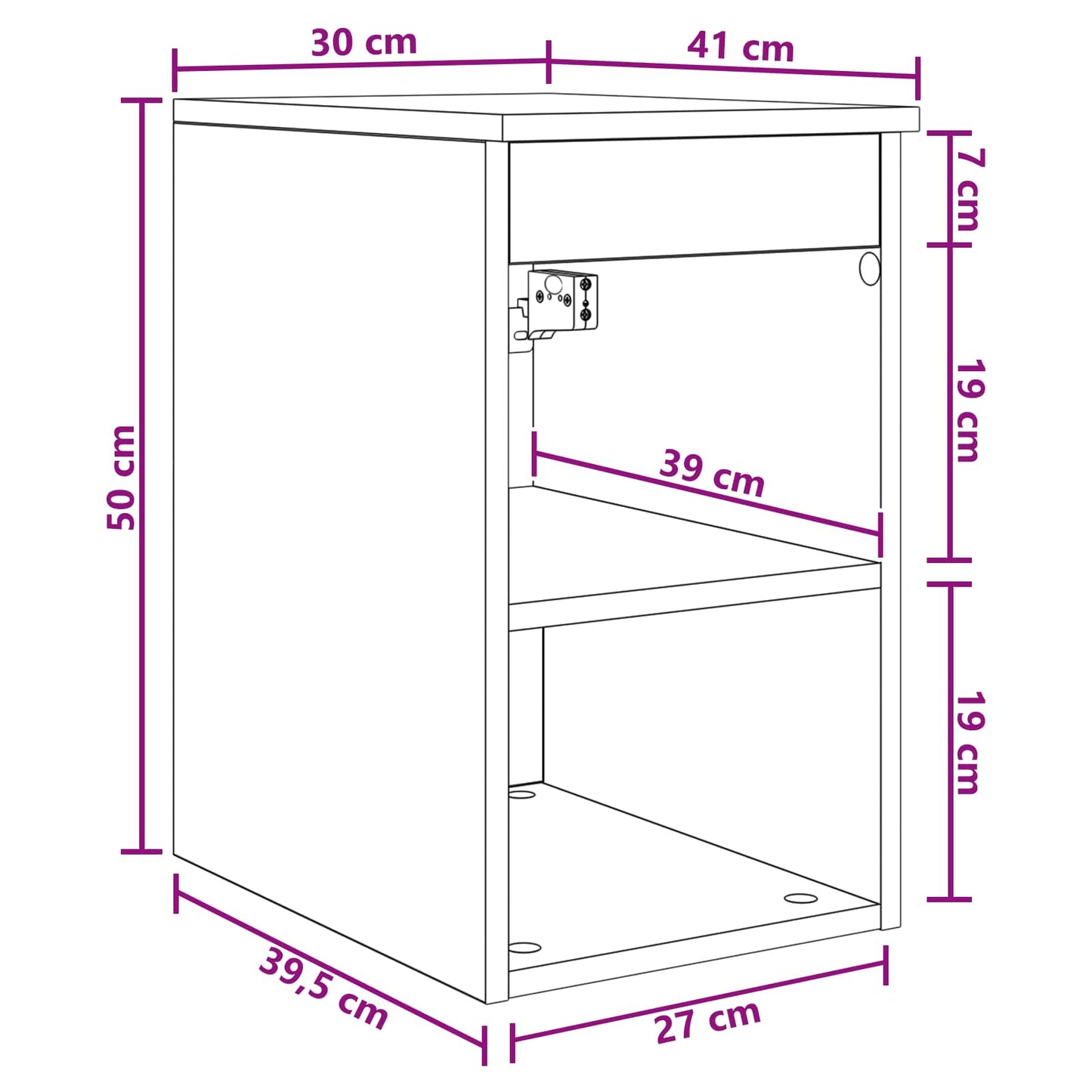 Bathroom Cabinet In-between Sonoma Oak 30 x 41 x 50 cm