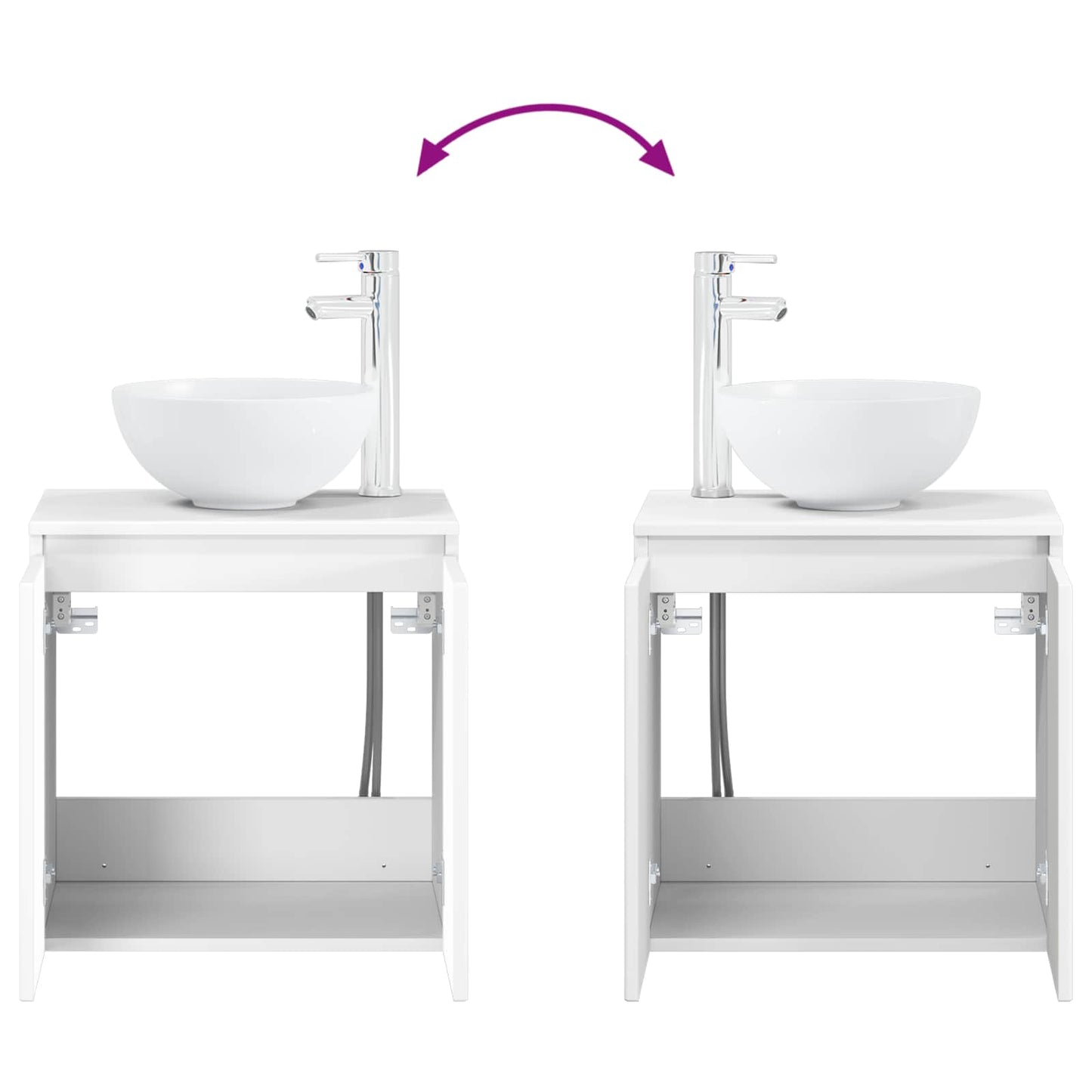 Wall-Mounted Sink Vanity White 49.5 x 35 x 63 cm