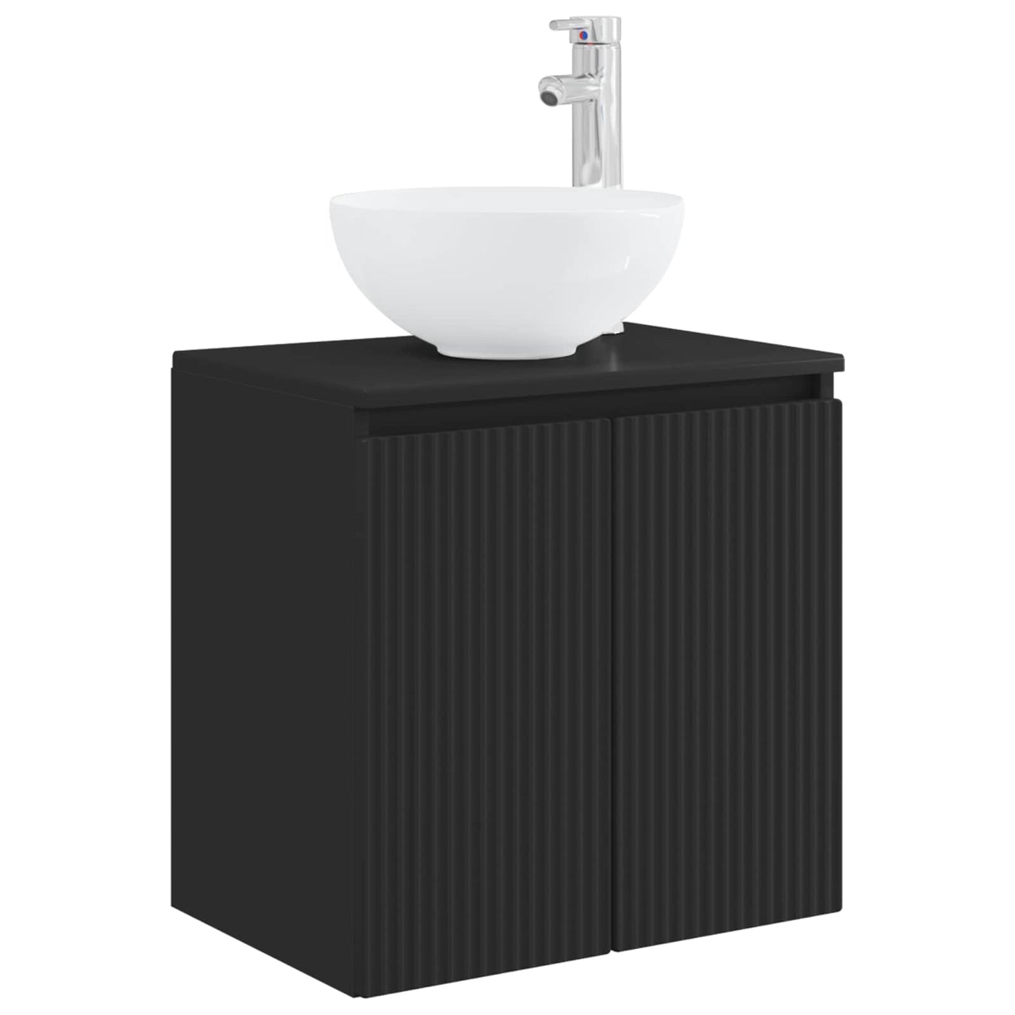 Wall-Mounted Sink Vanity Black 49.5 x 35 x 63 cm