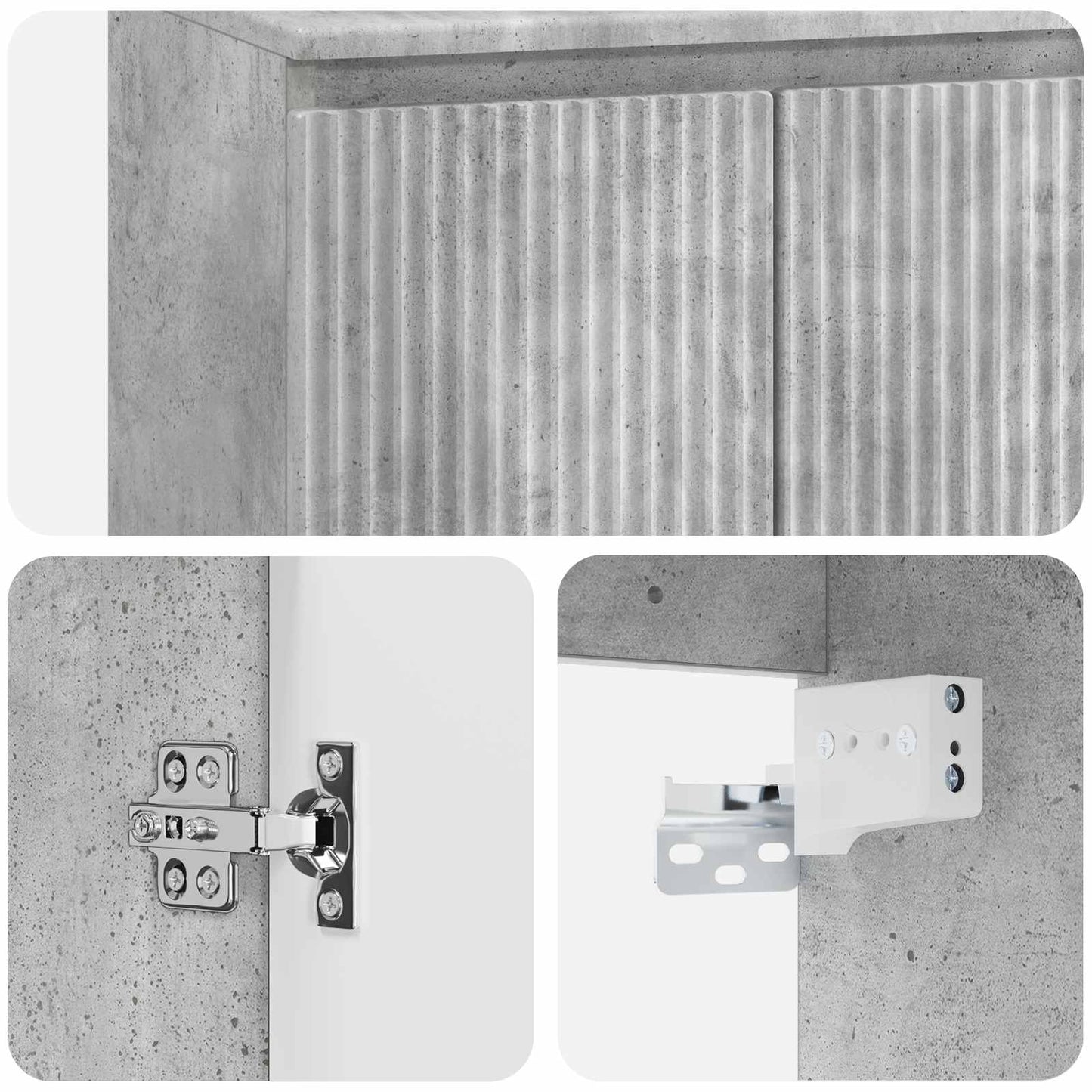 Wall-Mounted Sink Vanity Concrete Grey 49.5 x 41 x 63 cm