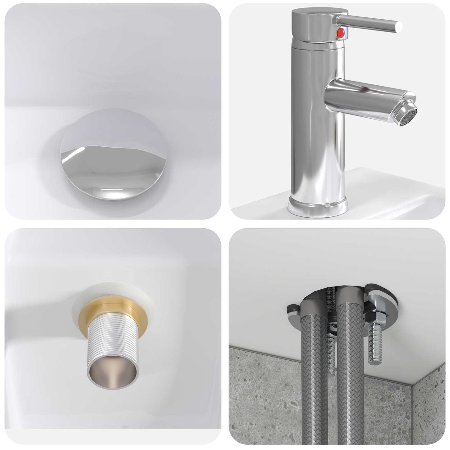 Wall-Mounted Sink Vanity Concrete Grey 49.5 x 41 x 63 cm
