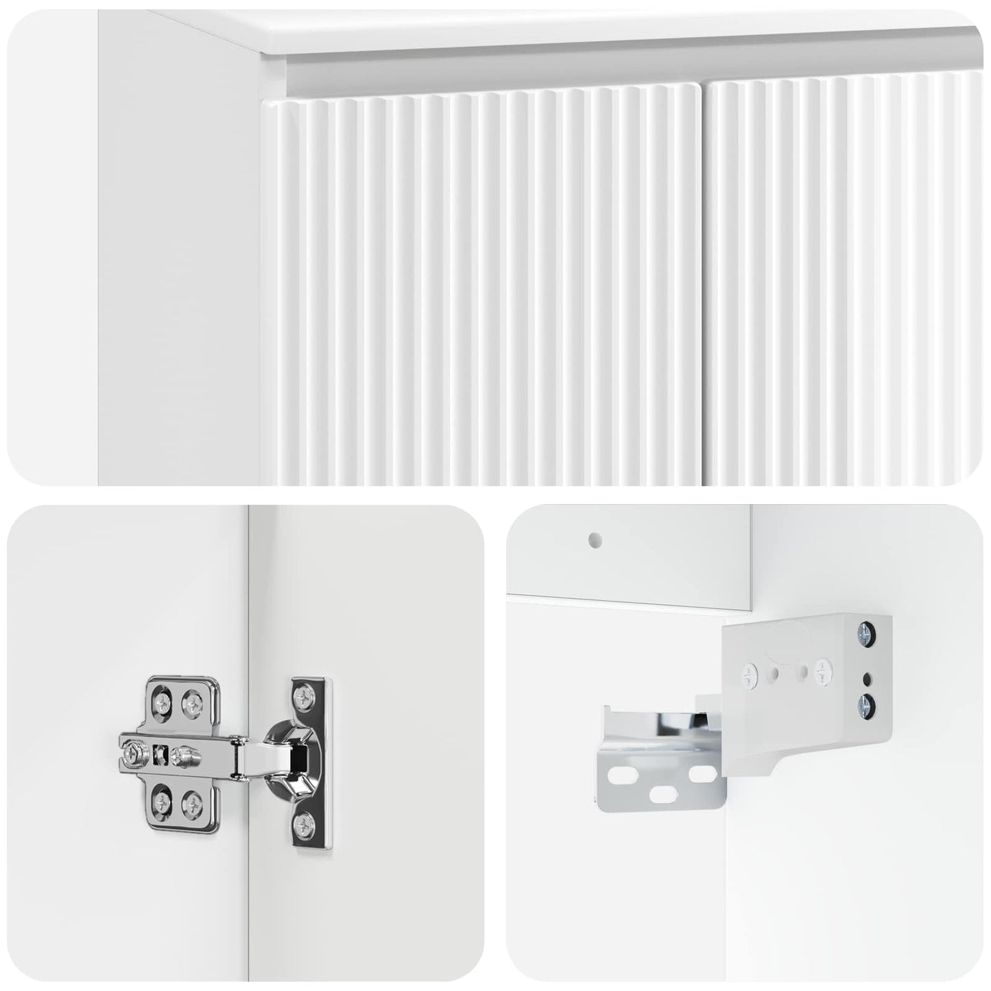 Wall-Mounted Sink Vanity High Gloss White 53 x 35 x 63 cm