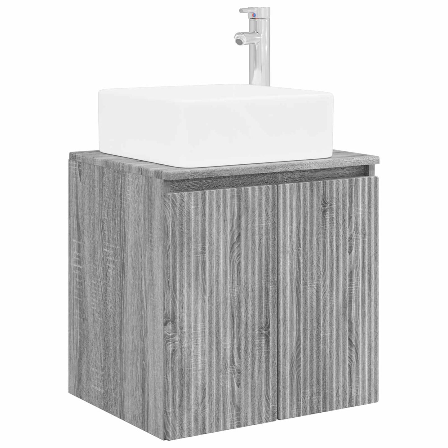 Wall-Mounted Sink Vanity Grey Sonoma 53 x 35 x 63 cm