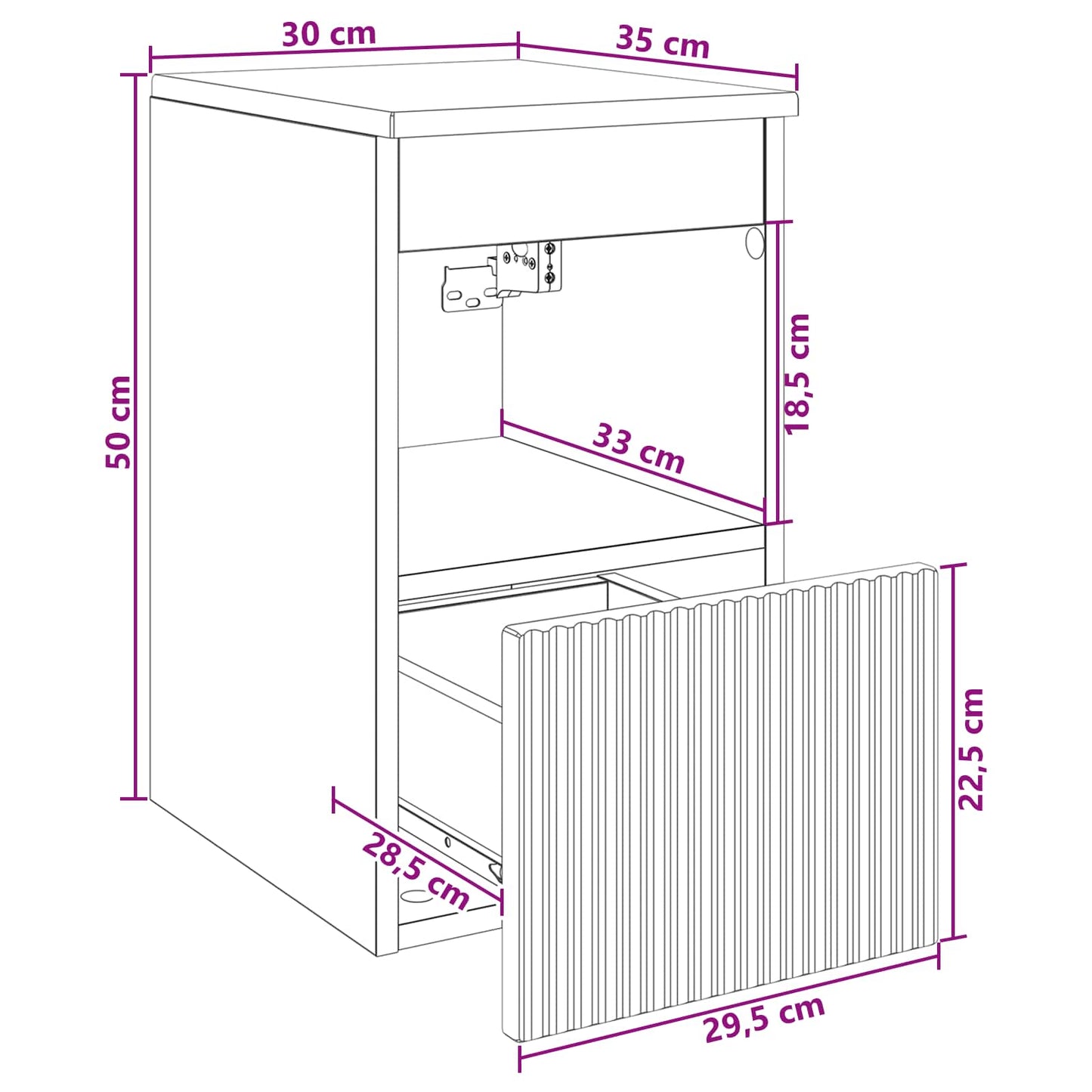 Bathroom Cabinet Black 30 x 35 x 50 cm Engineered Wood