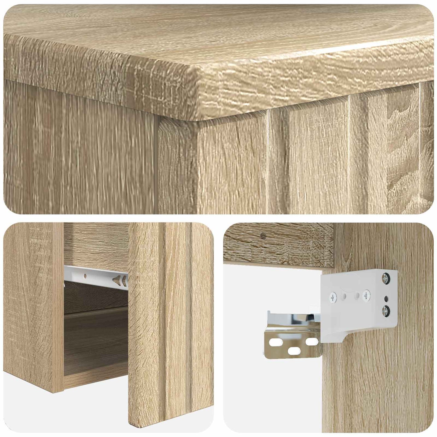 Wall-mounted Sink Vanity Sonoma Oak 39 x 35 x 63 cm
