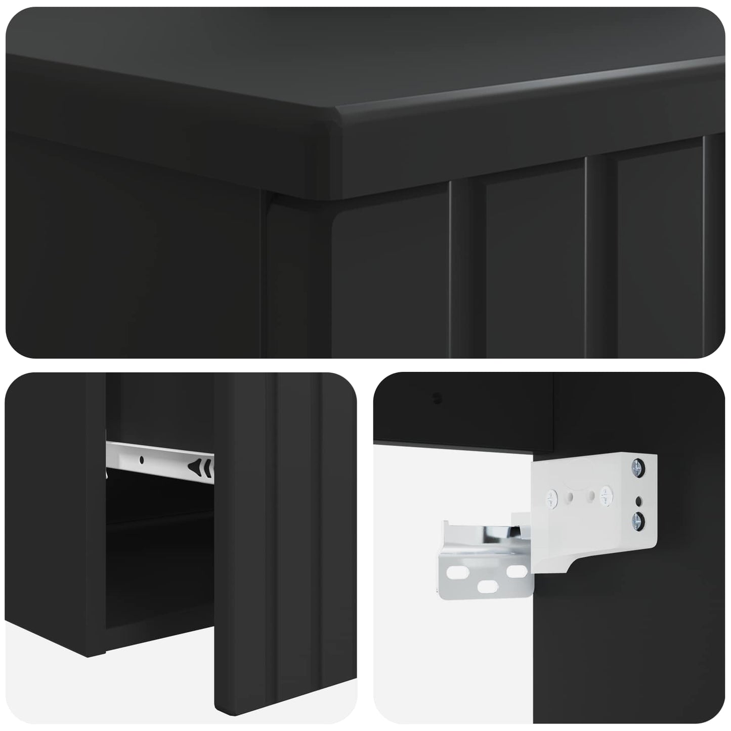 Wall-mounted Sink Vanity Black 49 x 44.5 x 66 cm