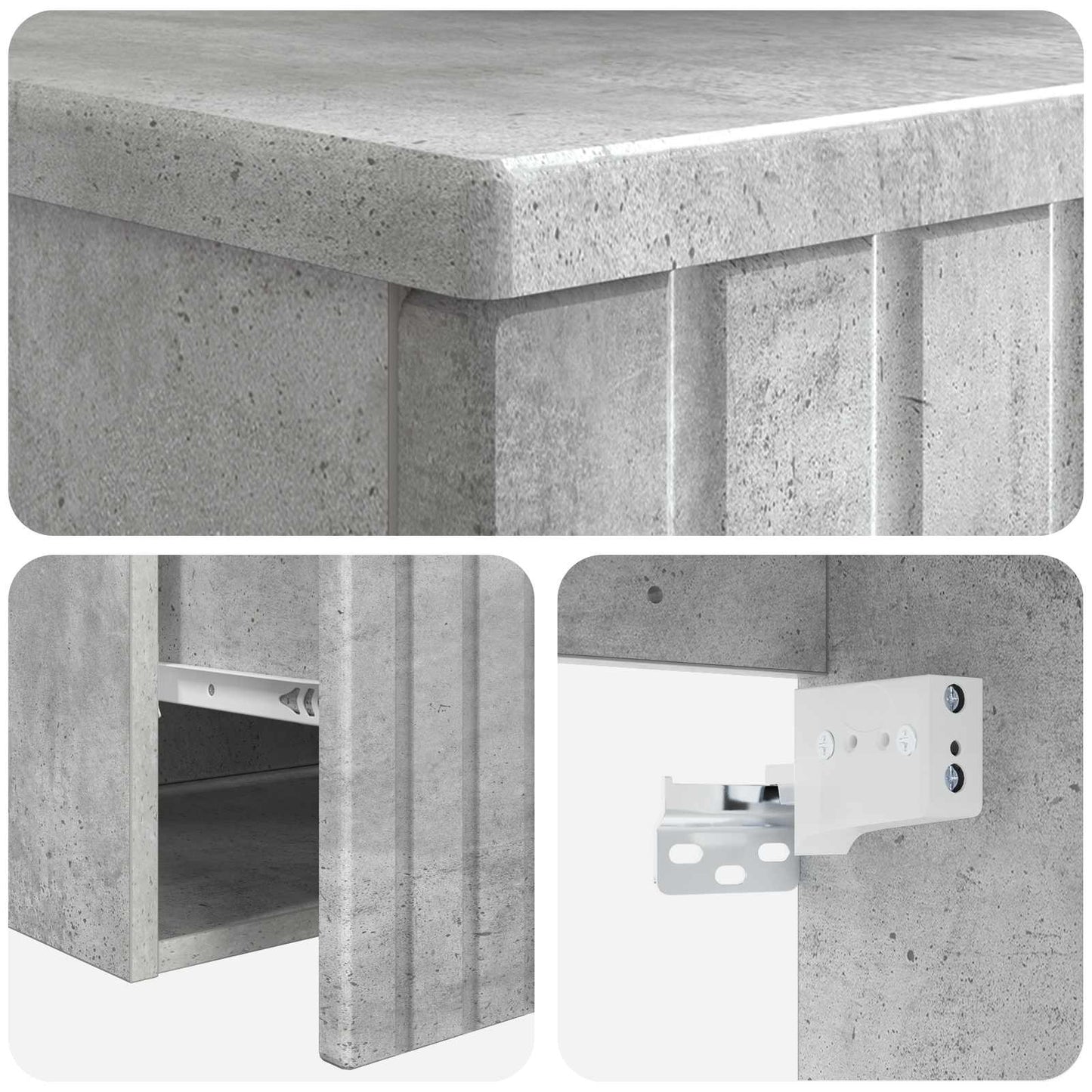 Wall-mounted Sink Vanity Concrete Grey 49 x 44.5 x 66 cm