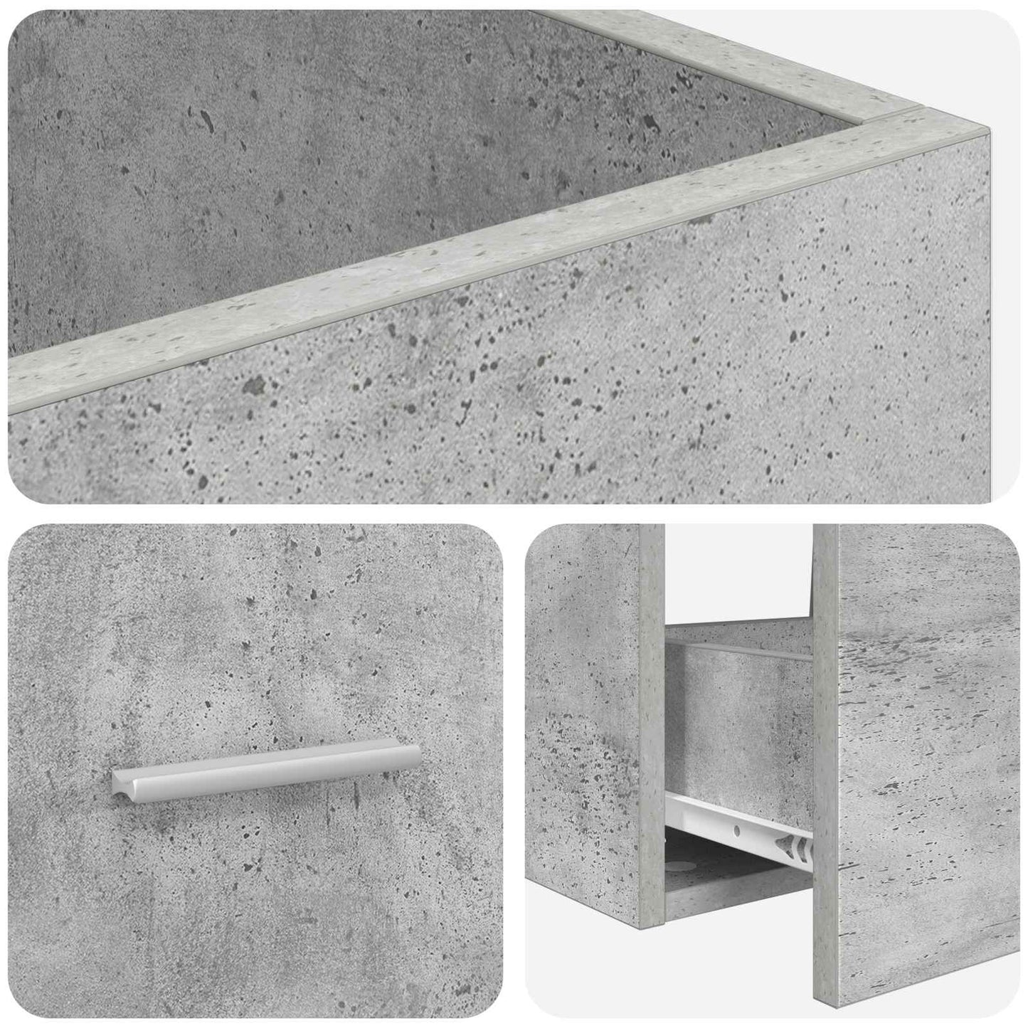 Bathroom Vanity with Sink Concrete Grey 42 x 40 x 84.5 cm
