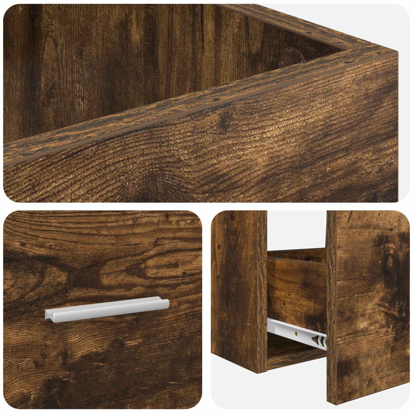 Bathroom Vanity with Sink Smoked Oak 42 x 40 x 84.5 cm
