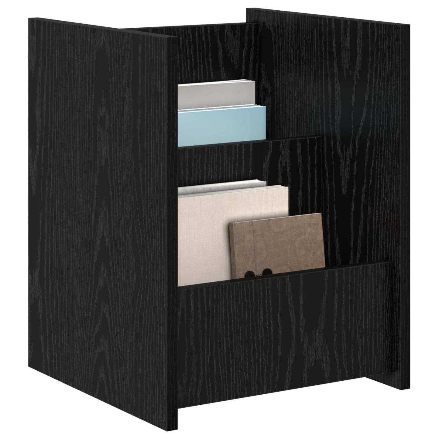 Magazine Rack Black Oak 35 x 35 x 45 cm Engineered Wood