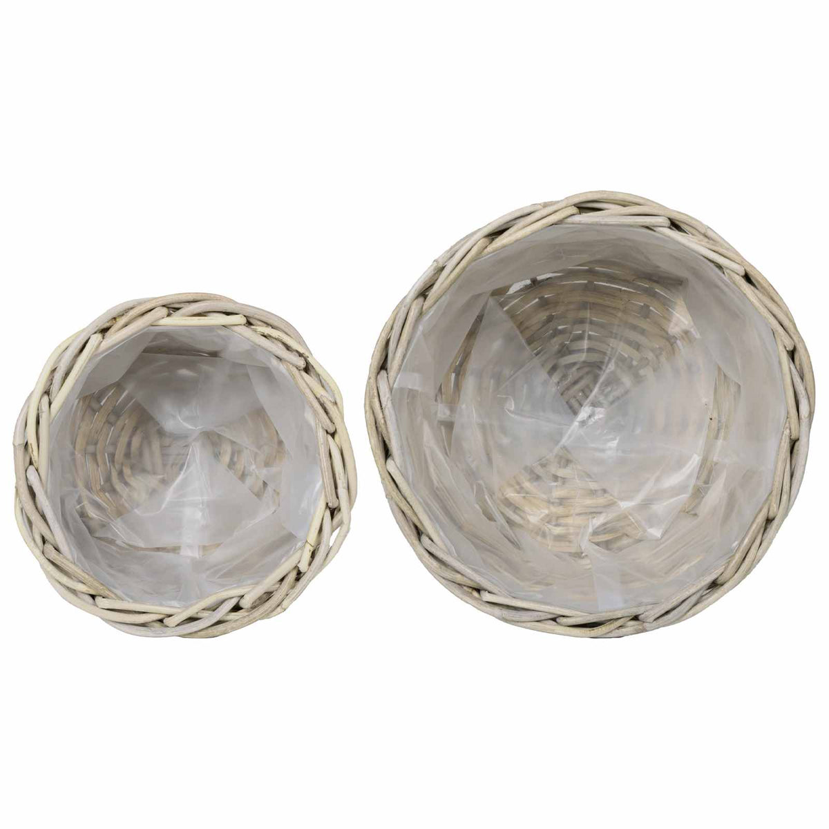 Planter Basket GENDT 2 pcs Natural Grey Kubu Rattan