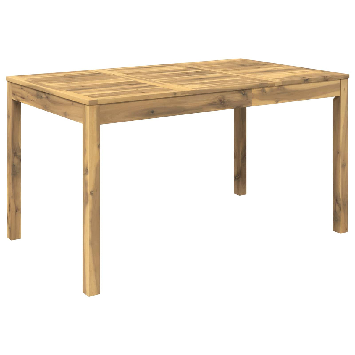 Garden Dinner Table LAREN Whitewash 141 x 80.5 x 75 cm