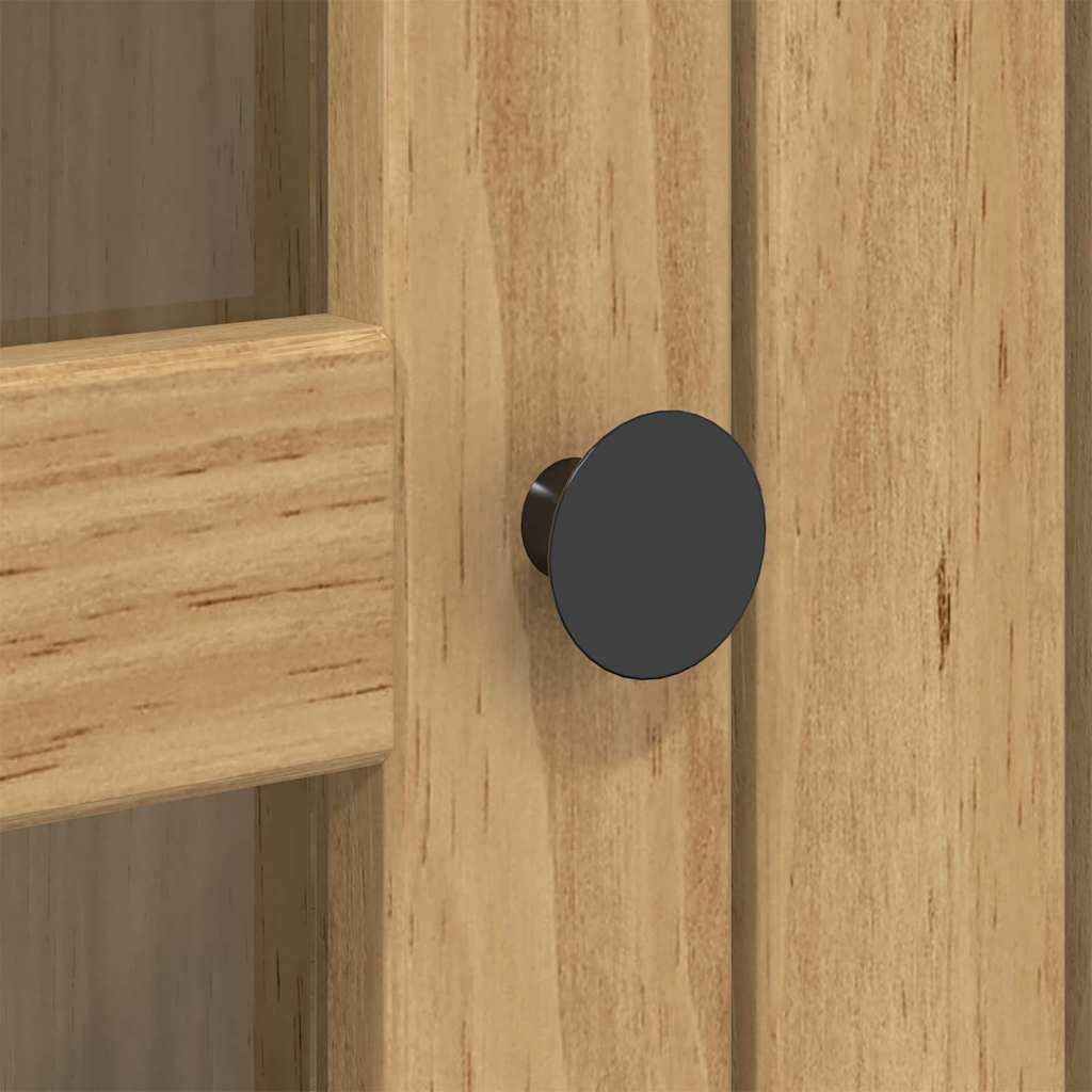 Cabinet with Glass Doors BODO Honey Brown