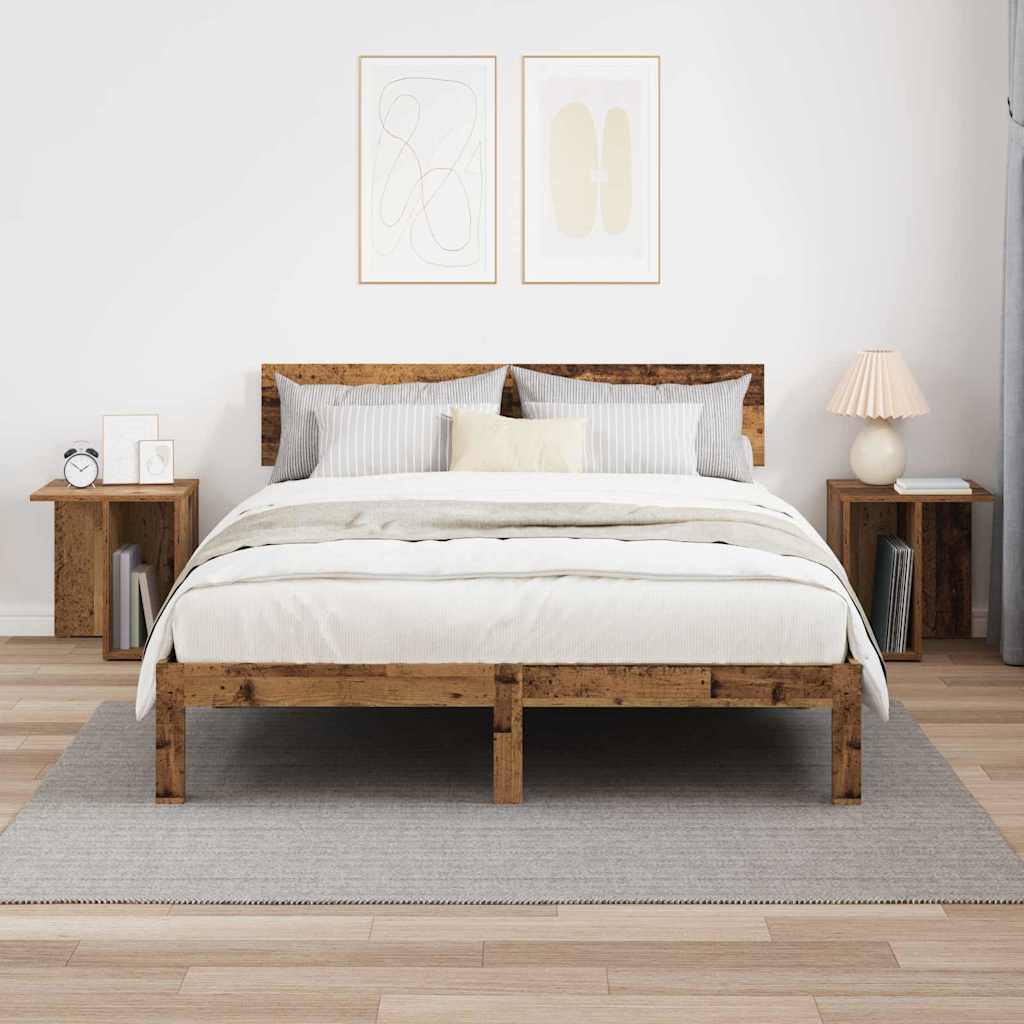 End Table 2 pcs Old Wood 37 x 32 x 40 cm Engineered Wood