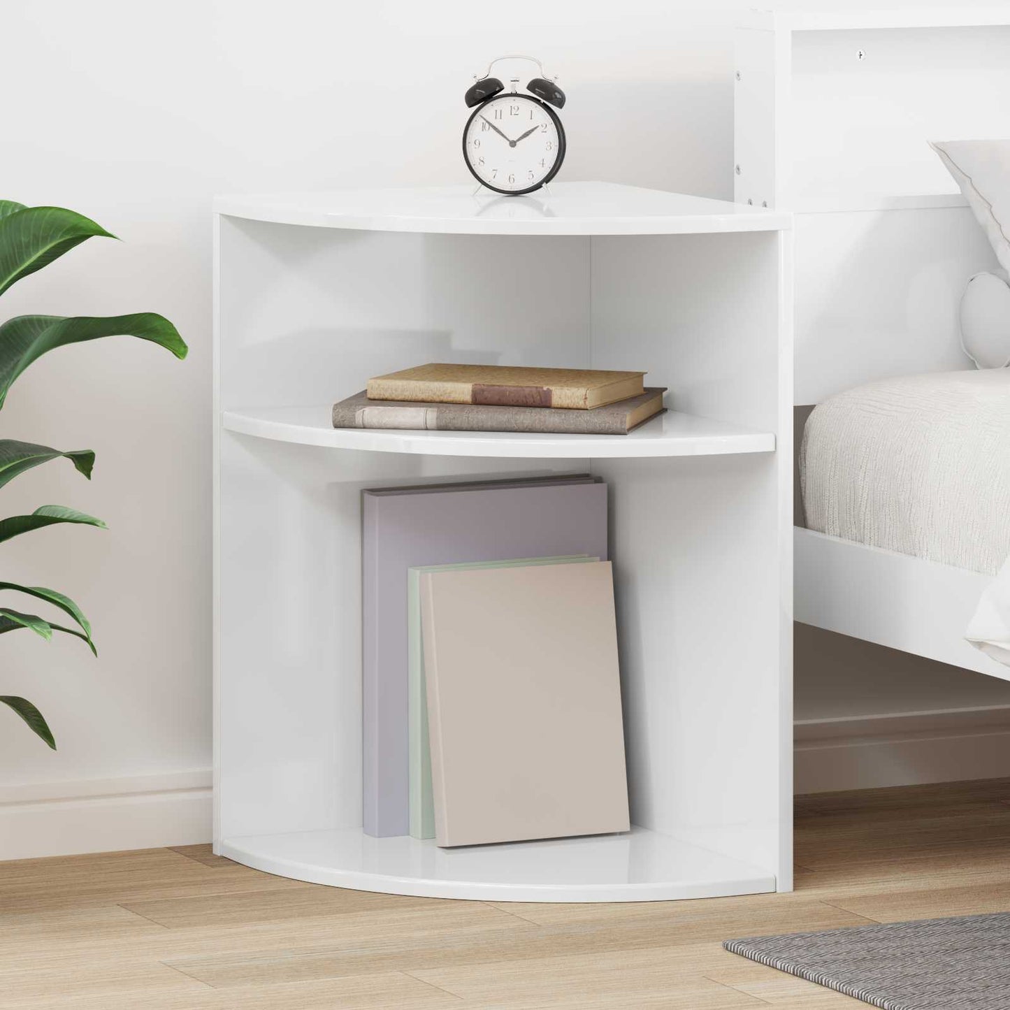 End Table High Gloss White 39.7 x 39.7 x 60 cm Engineered Wood