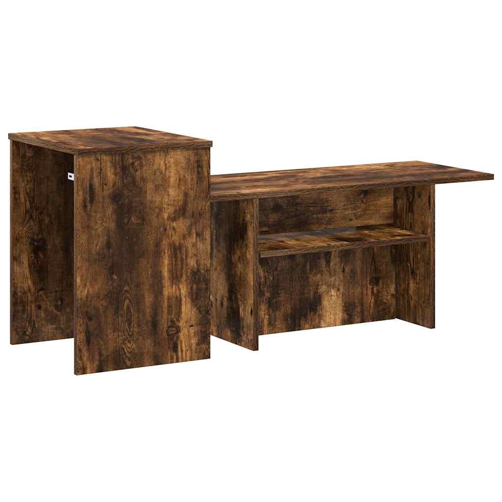 Console Table Smoked Oak 91.5 x 35 x 38.5 cm Engineered Wood