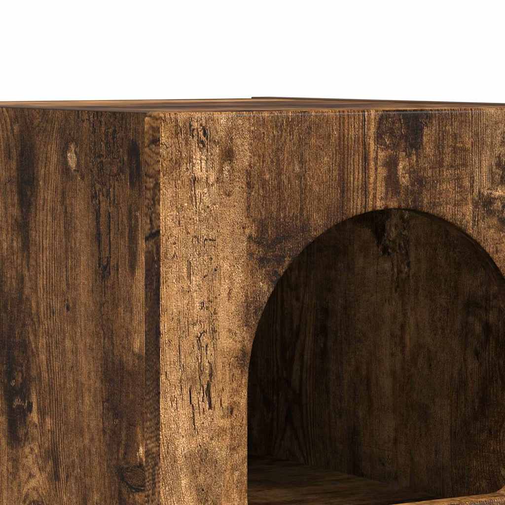 Bedside Table ELST 2 pcs Smoked Oak 29.5 x 33.5 x 50 cm
