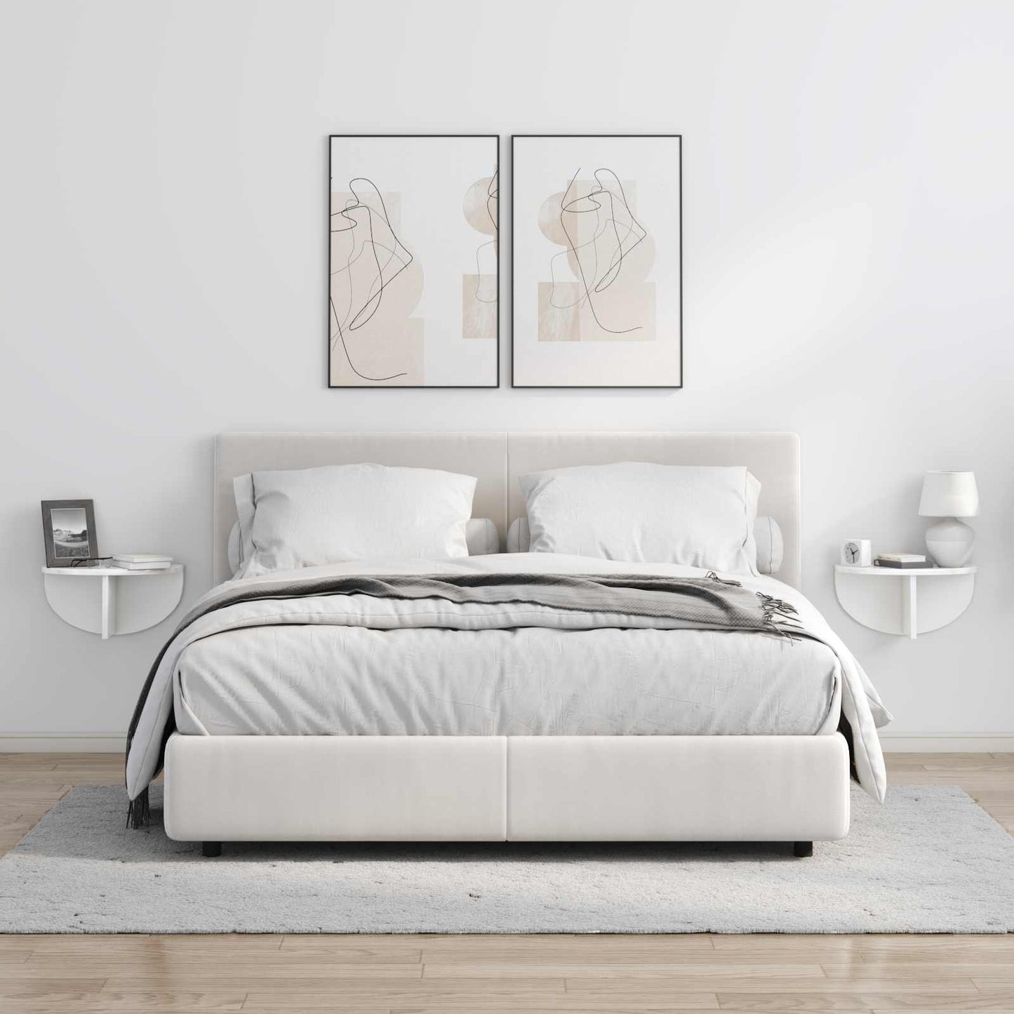Wall Shelf Wall-Mounted High Gloss White 38 x 19 x 19 cm