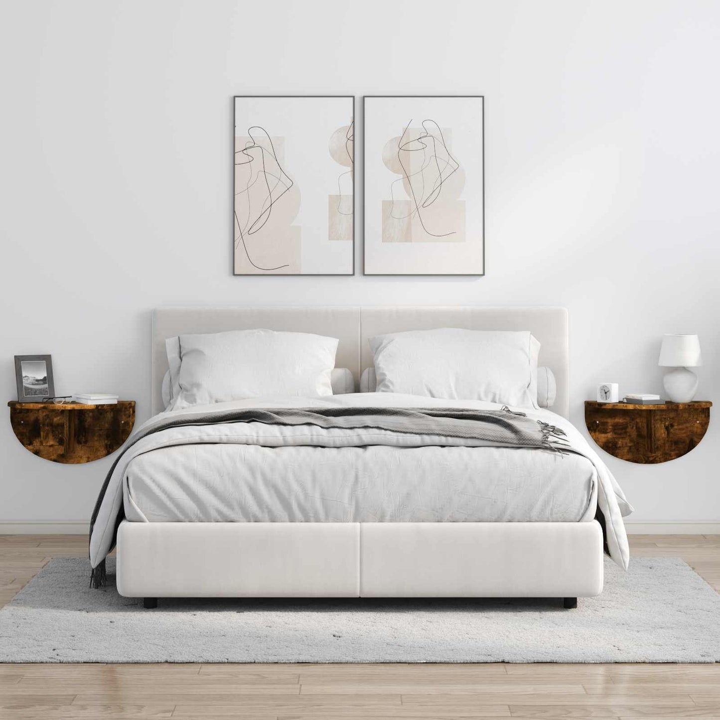 Wall Shelf Wall-Mounted Smoked Oak 48 x 24 x 24 cm