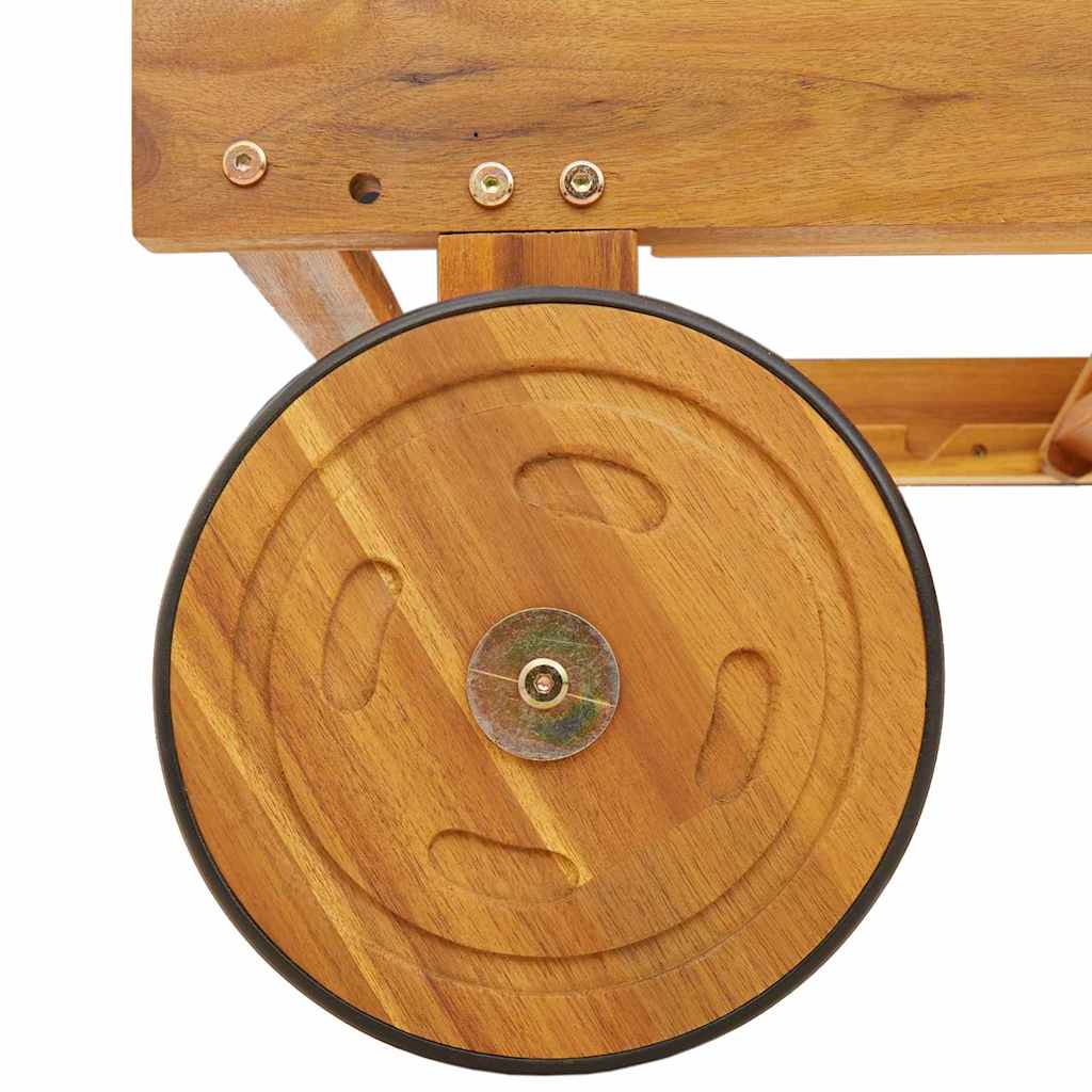 Sun Lounger Reclining Brown Solid Acacia Wood